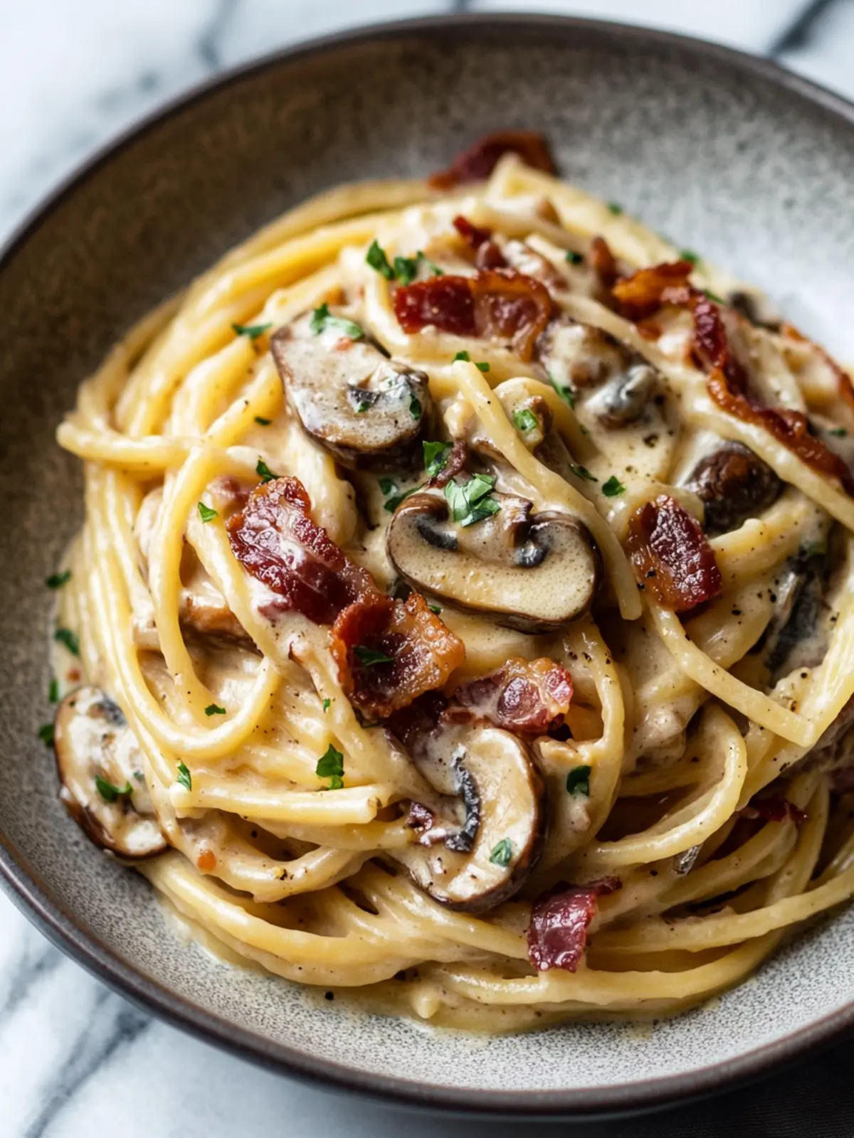 Irresistibly Creamy Bacon and Mushroom Pasta in 30 Minutes Creamy Bacon and Mushroom Pasta