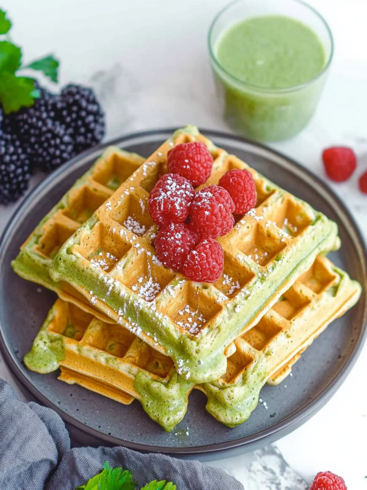 Delicious Oatmeal Green Smoothie Waffles You'll Crave Oatmeal Green Smoothie Waffles