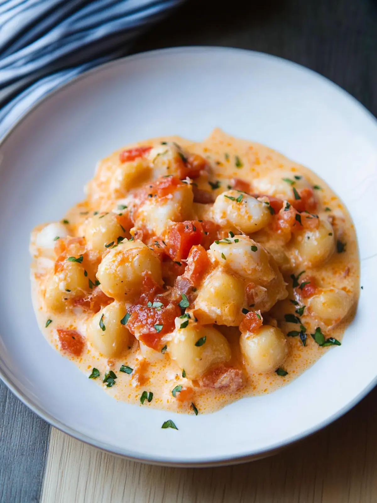 Indulge in Lobster Gnocchi with Tomato Cream Sauce Delight Lobster Gnocchi with Tomato Cream Sauce
