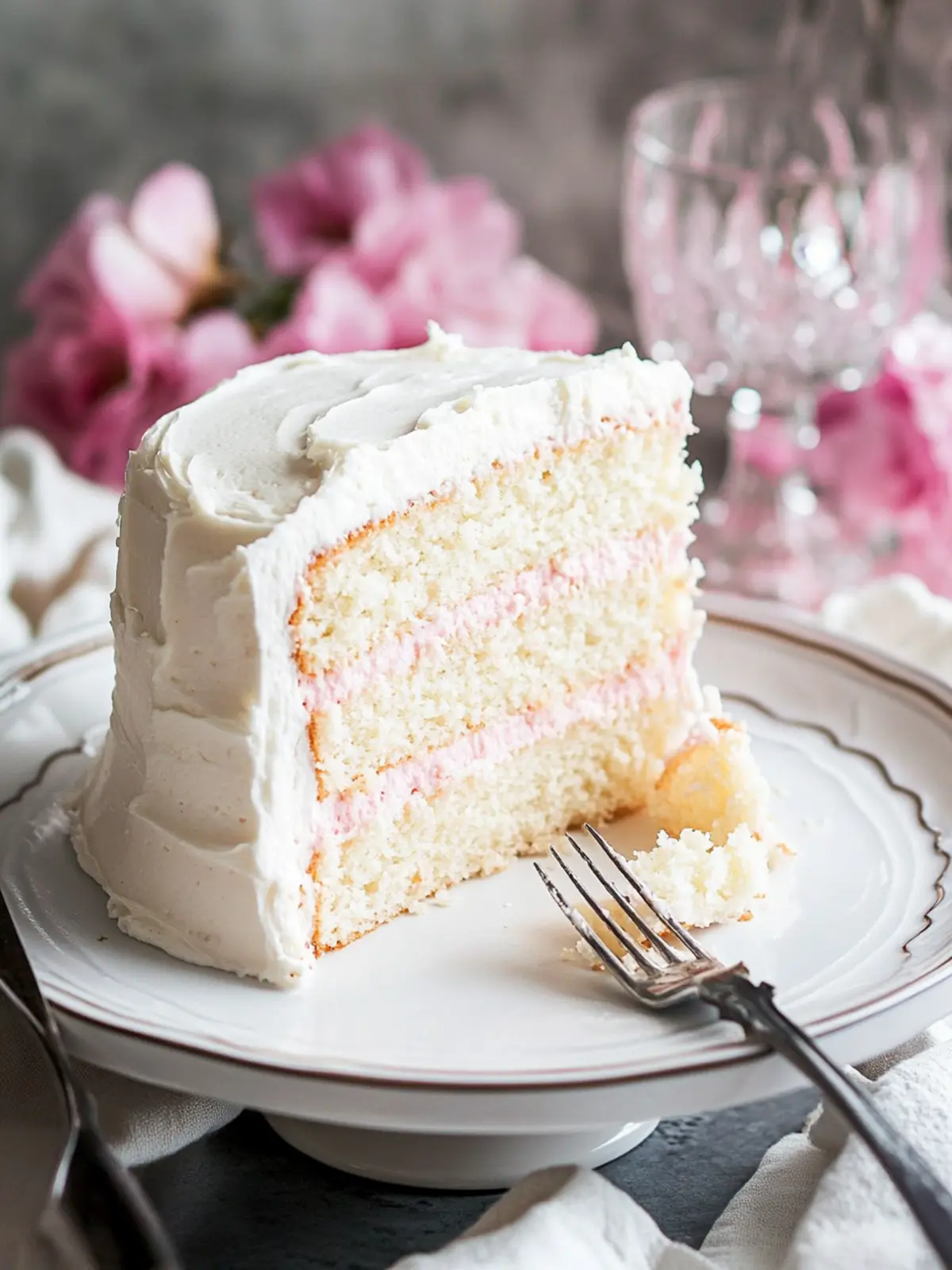 Irresistible White Almond Cake with Silky Buttercream Frosting White Almond Cake with Silky Buttercream Frosting