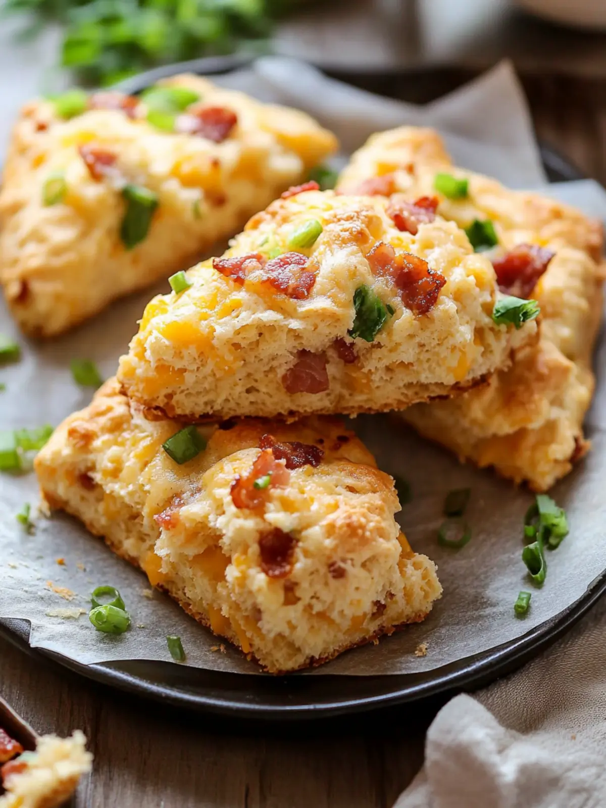 Bacon, Cheddar, & Scallion Scones for Your Cozy Morning Bacon, Cheddar, & Scallion Scones