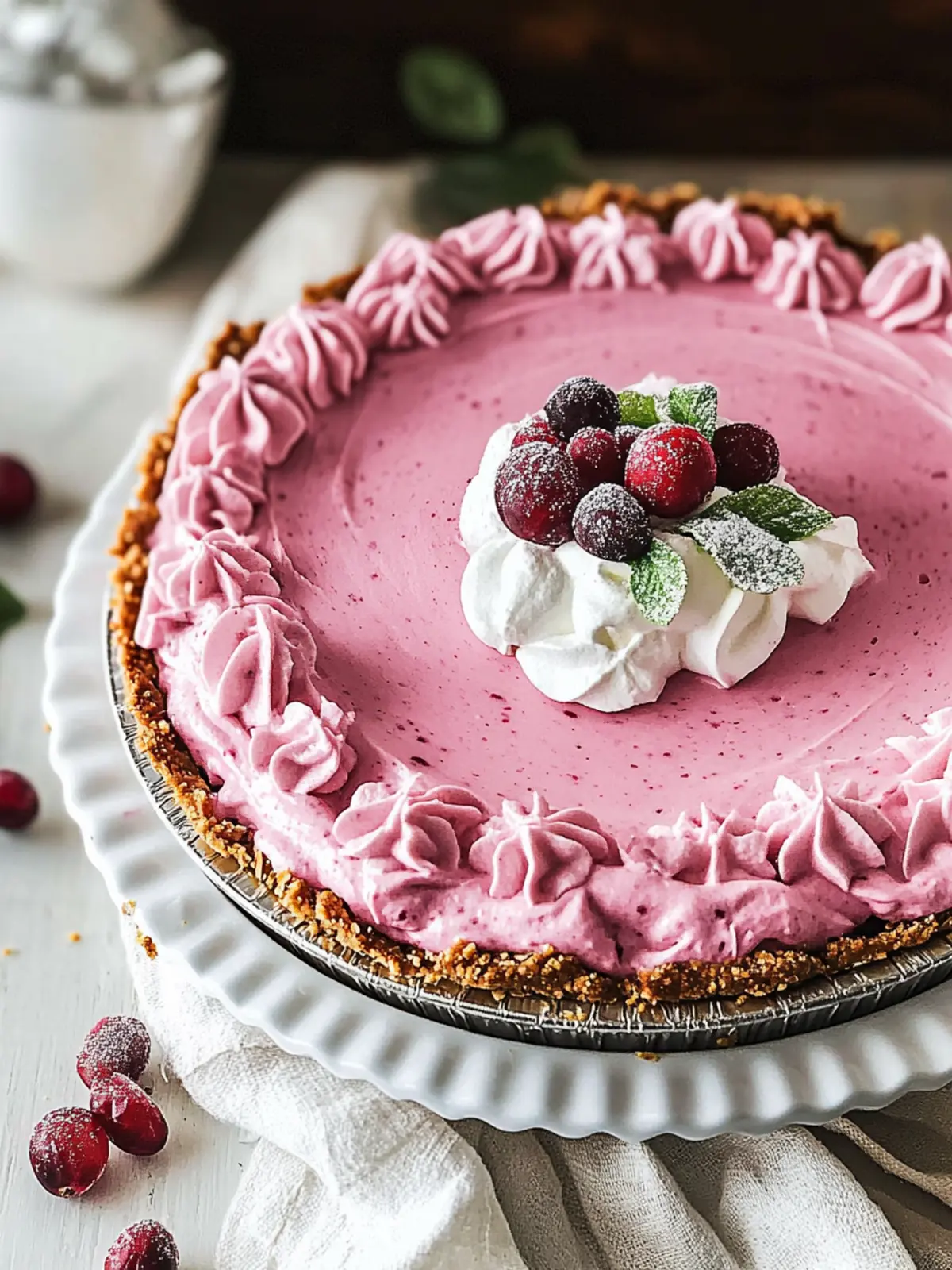 Delightful Cranberry Mousse Pie for Sweet Celebrations Cranberry Mousse Pie