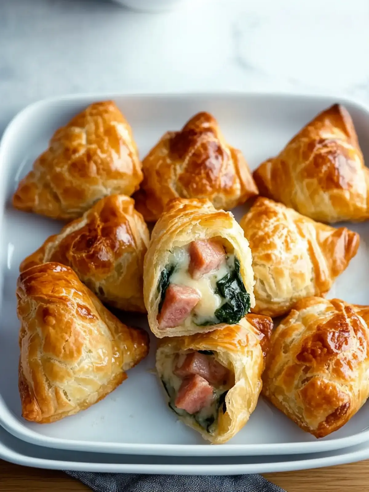 Delicious Ham Cheese & Spinach Puffs for Cozy Evenings Ham Cheese & Spinach Puffs