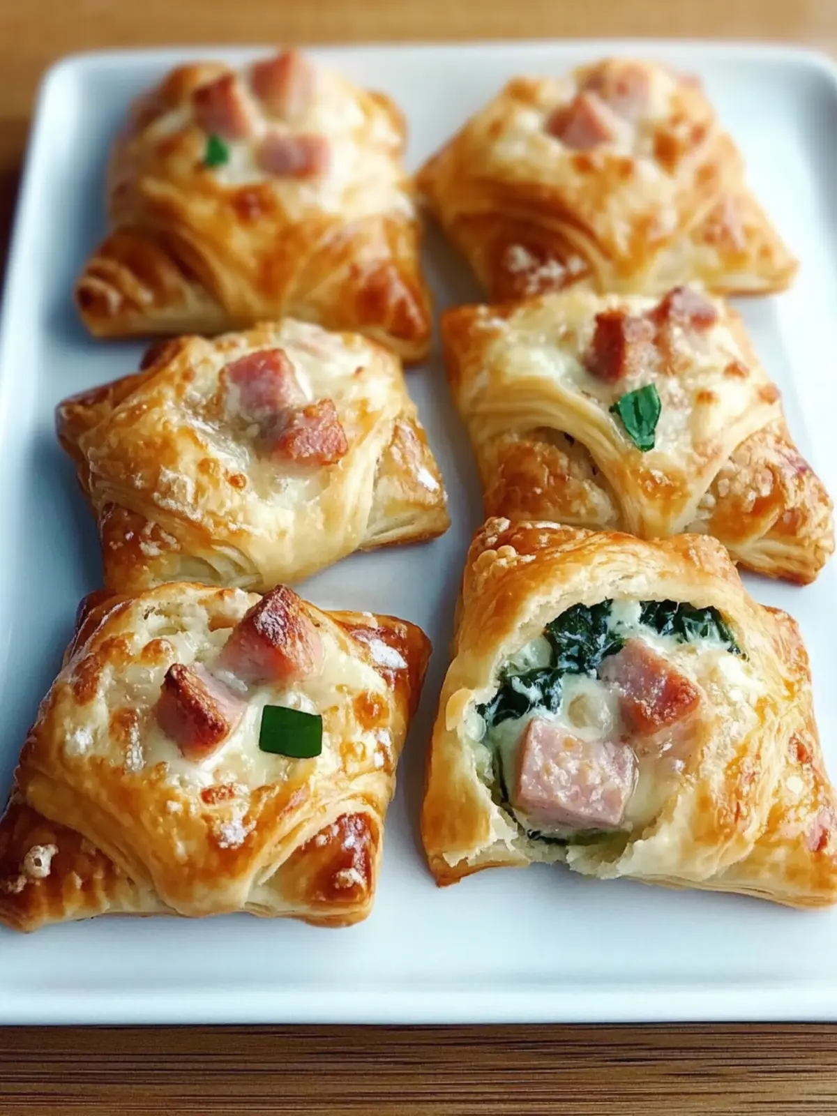 Delicious Ham Cheese & Spinach Puffs for Cozy Evenings Ham Cheese & Spinach Puffs