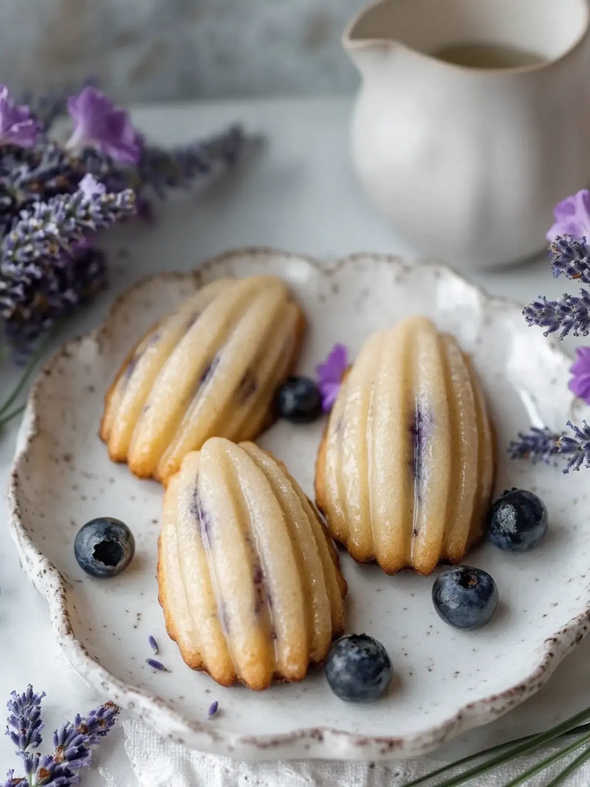 Blueberry Lavender Vegan Madeleines