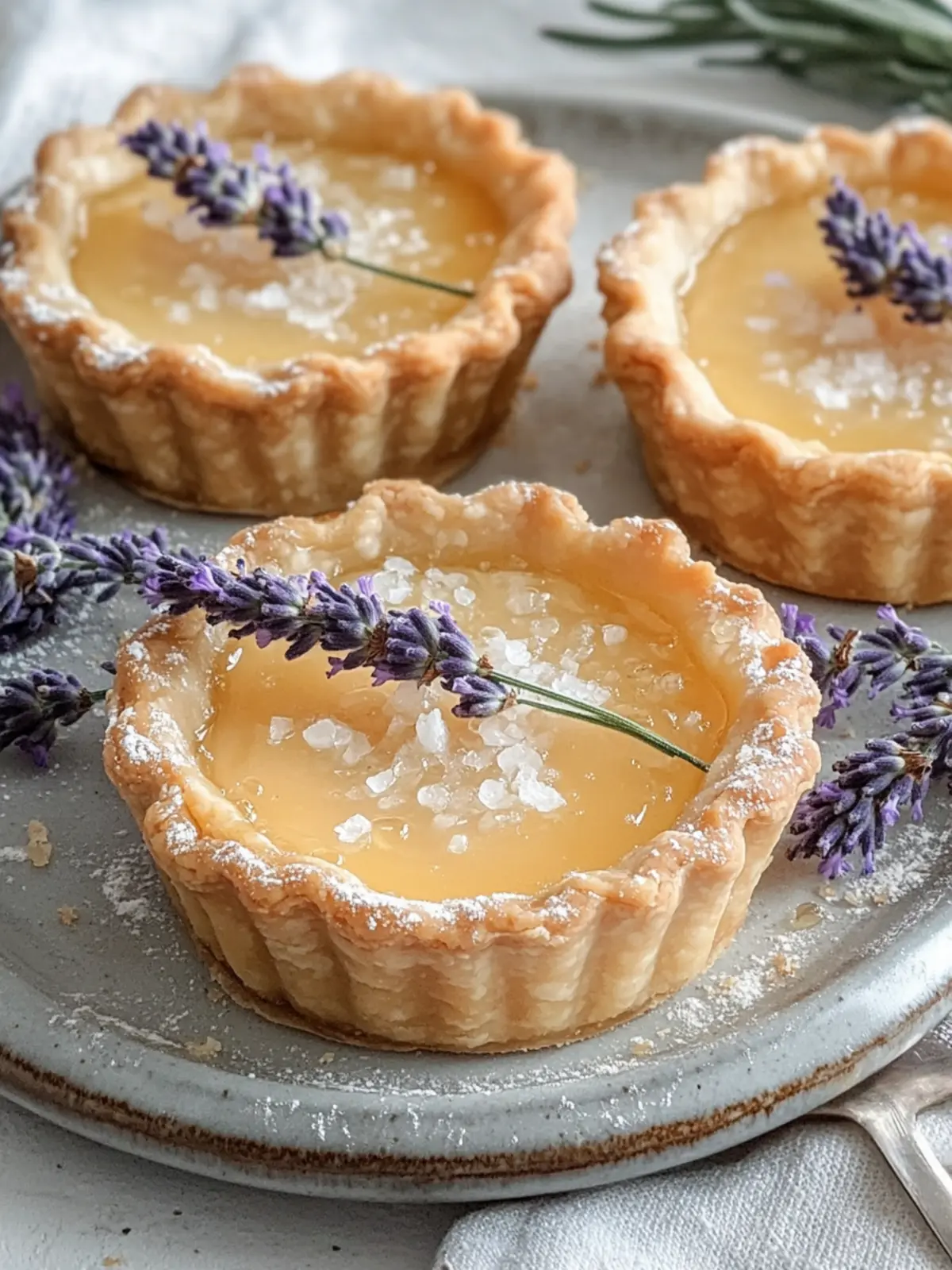 Mini Salted Honey Lavender Pies