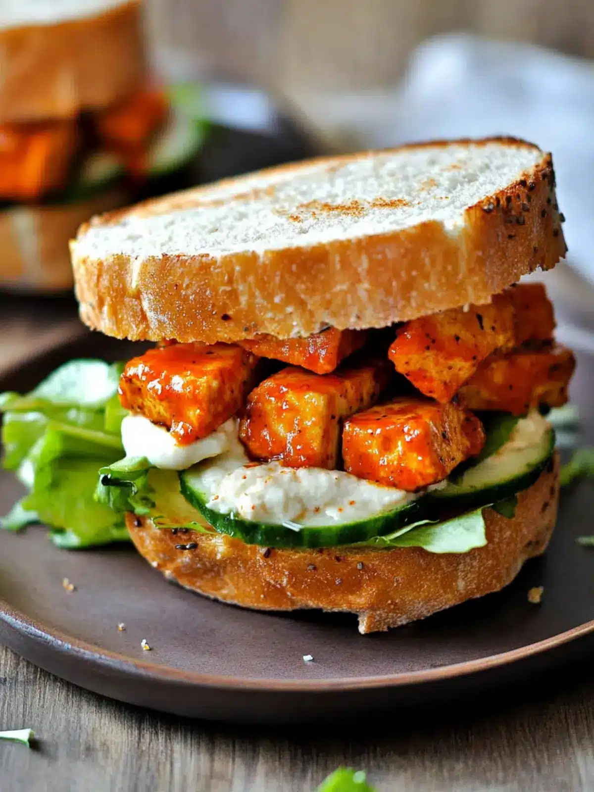 Zesty Garlic Buffalo Tofu Sandwich That'll Wow Your Tastebuds Garlic Buffalo Tofu Sandwich