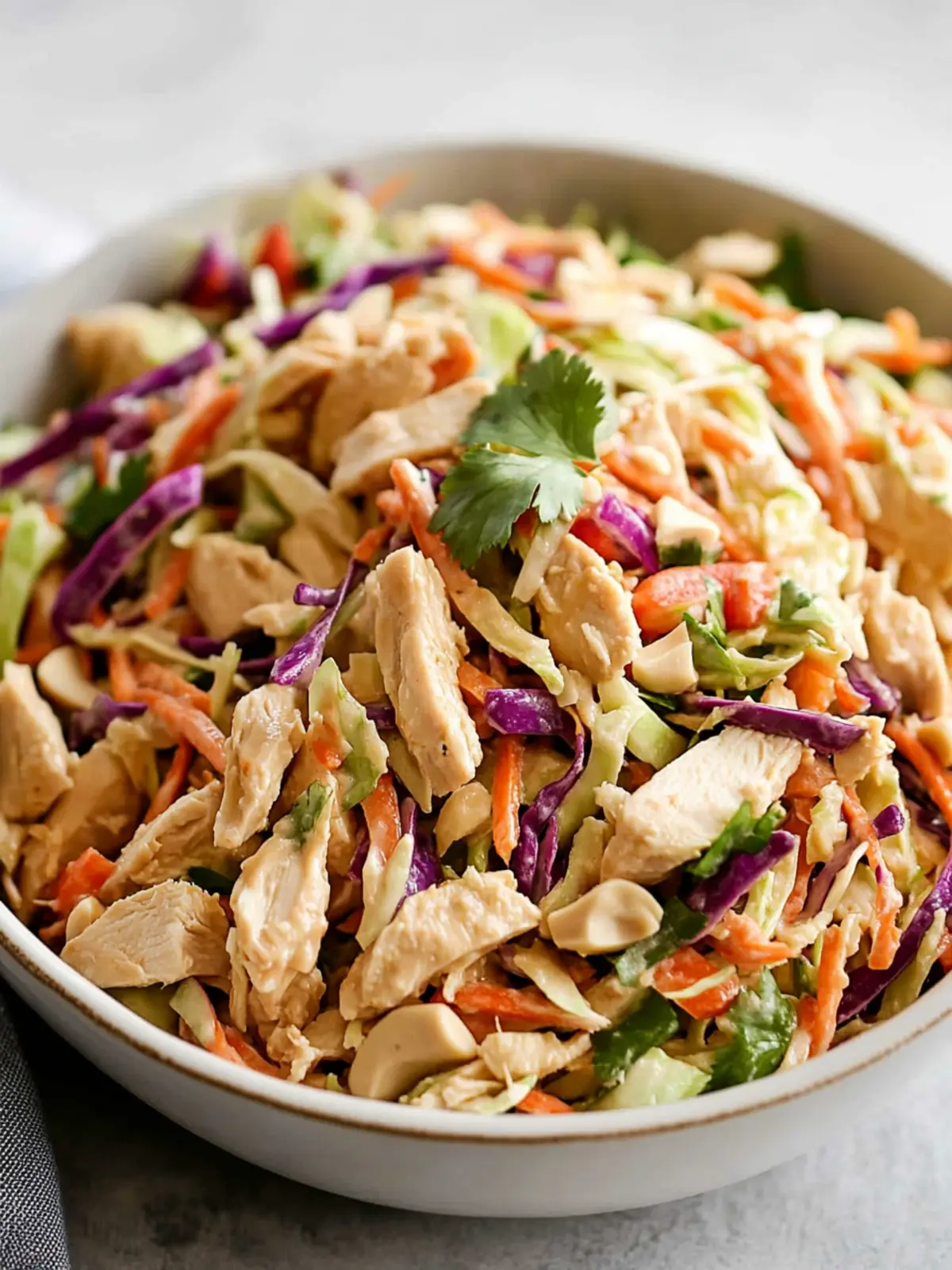 Zesty Thai Peanut Chicken Crunch Slaw Salad You'll Love Thai Peanut Chicken Crunch Slaw Salad