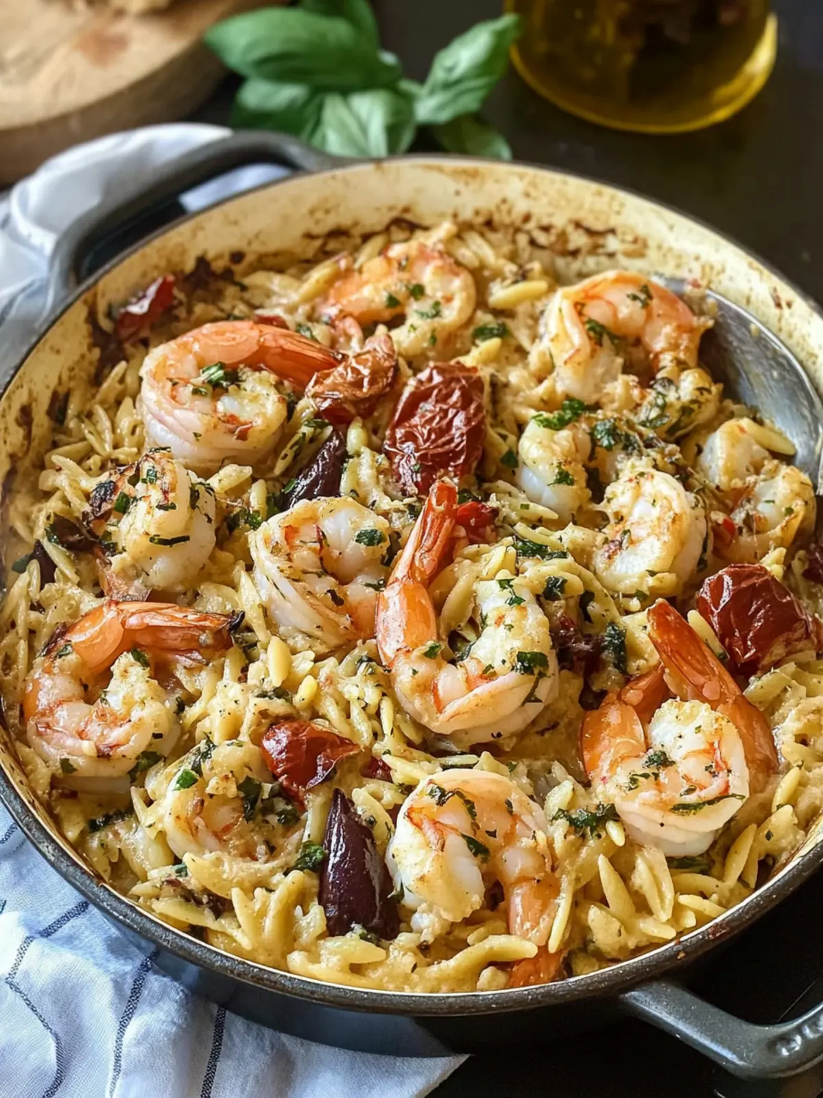 Delicious One Pan Mediterranean Shrimp Orzo Bake Made Easy One Pan Mediterranean Shrimp Orzo Bake
