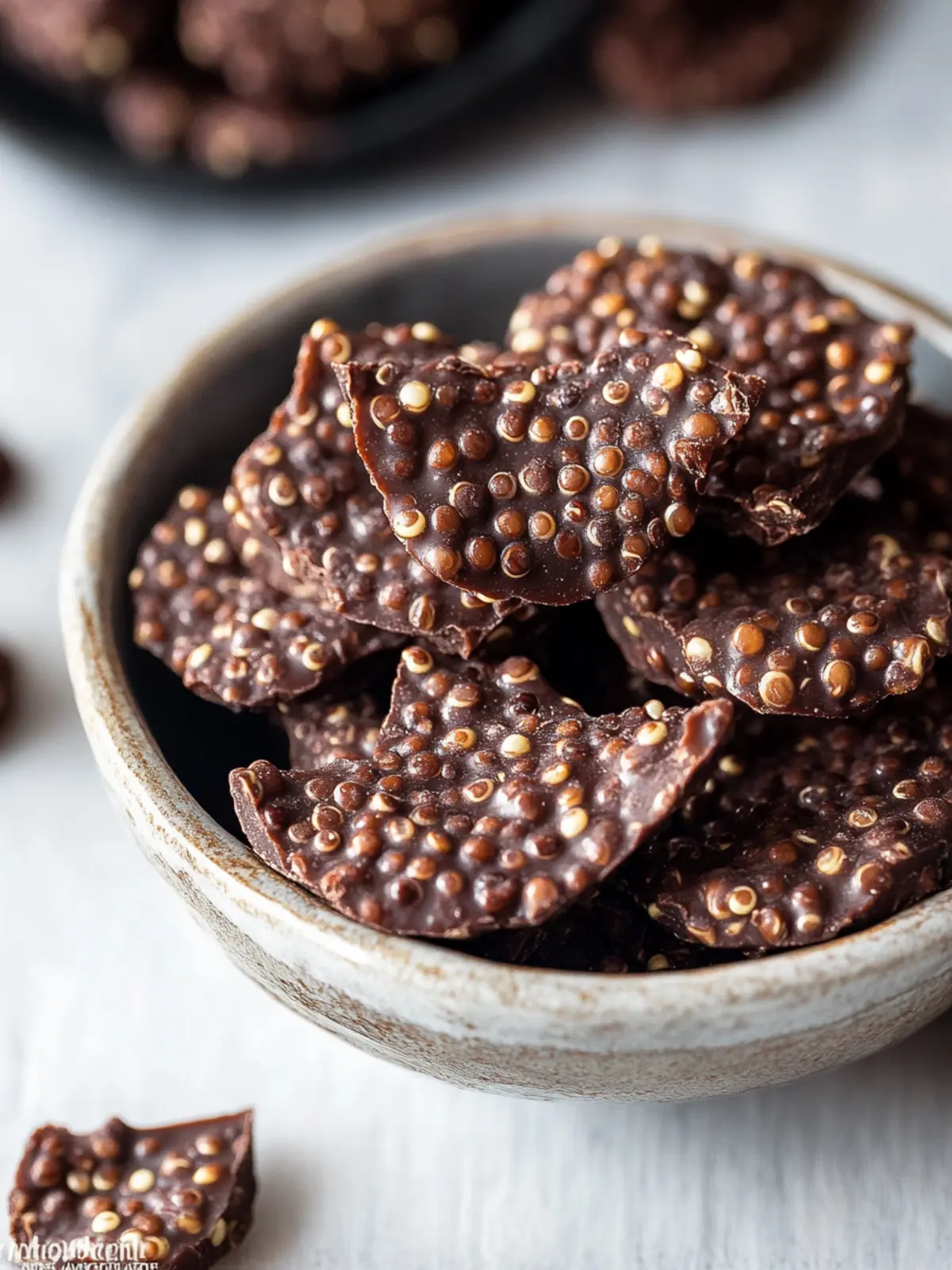 Decadent Dark Chocolate Quinoa Crisps for Guilt-Free Snacking Dark Chocolate Quinoa Crisps