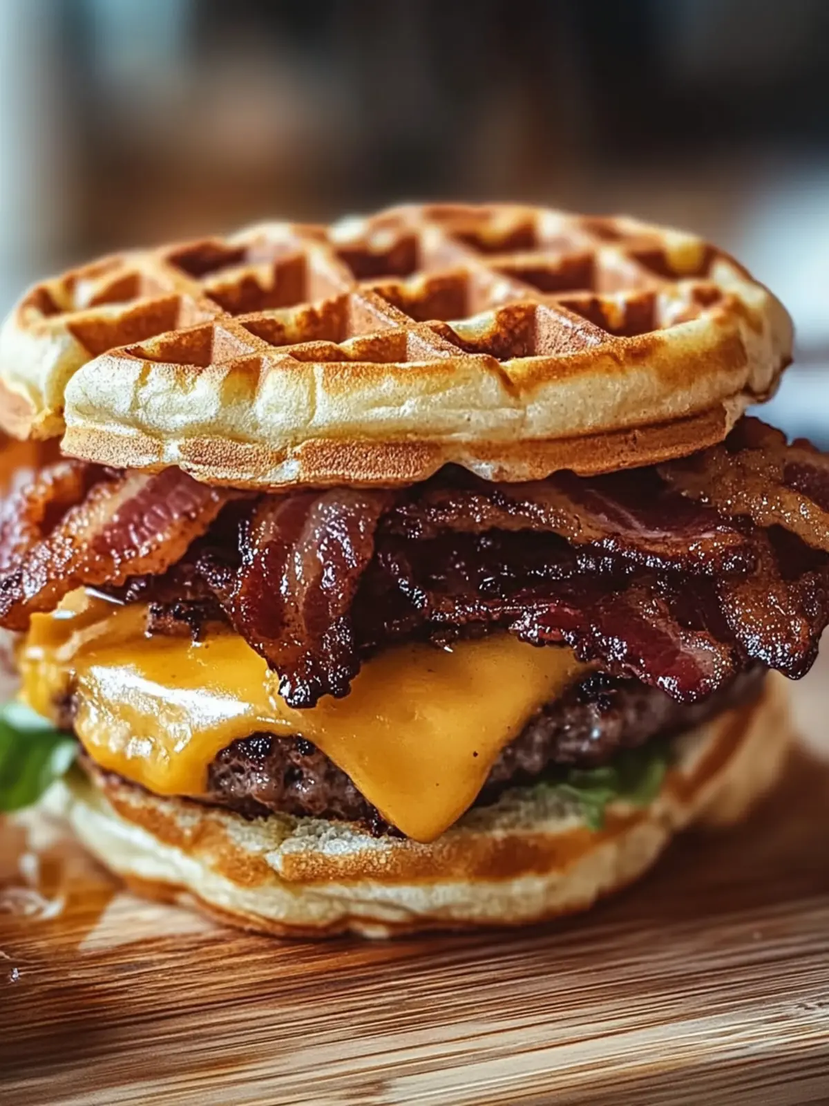 Irresistible Maple Bacon Waffle Burger You Must Try Today Maple Bacon Waffle Burger