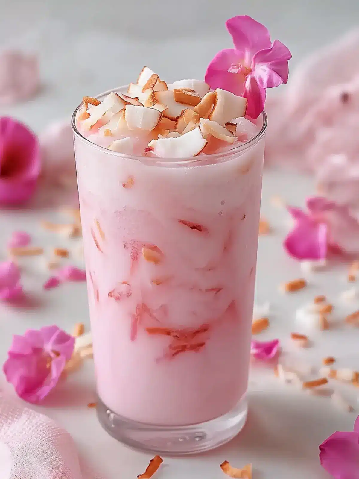 Delight in a Pink Coconut Iced Latte That's Easy to Make Pink Coconut Iced Latte