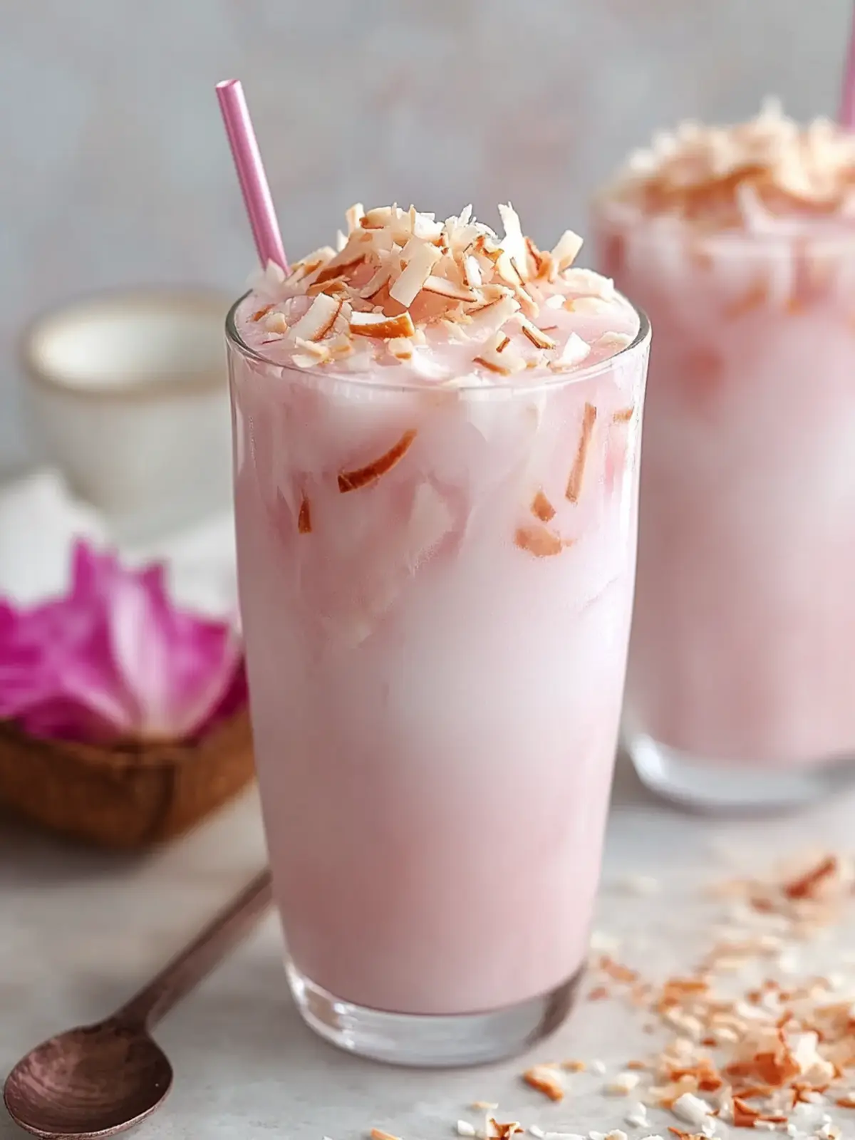 Delight in a Pink Coconut Iced Latte That's Easy to Make Pink Coconut Iced Latte