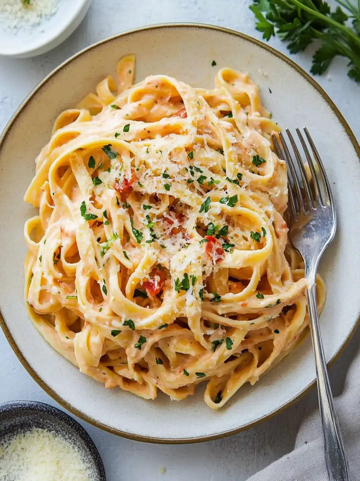 Creamy Roasted Garlic and Red Pepper Fettuccine Alfredo Bliss Roasted Garlic and Red Pepper Fettuccine Alfredo