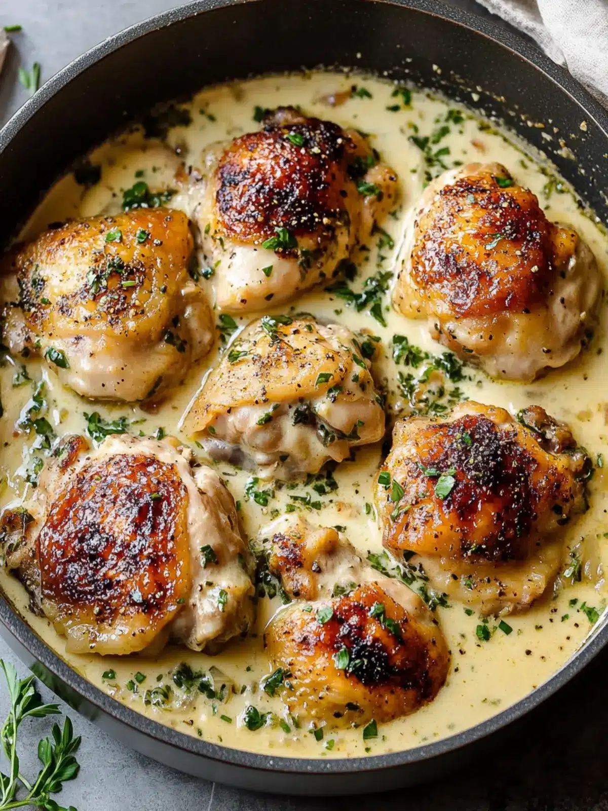 Savor Creamy Garlic Chicken Thighs for a Cozy Dinner Tonight Creamy Garlic Chicken Thighs