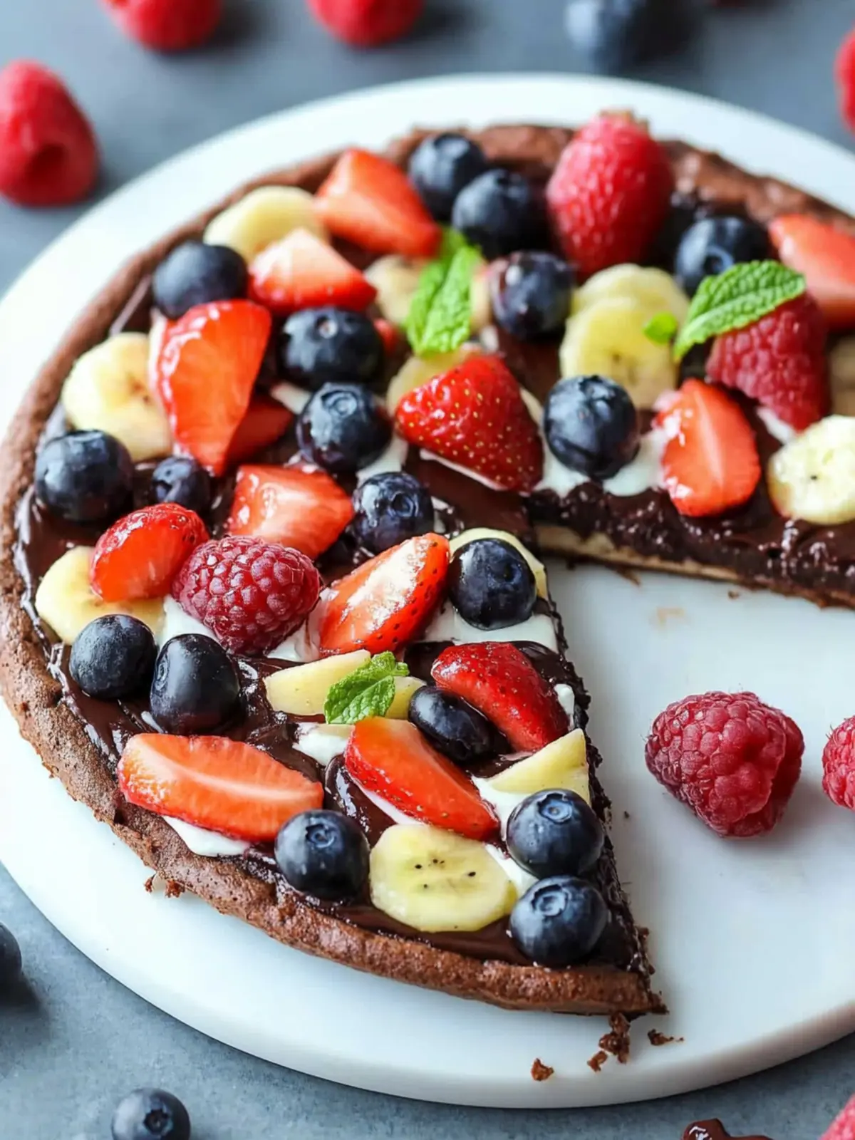 Indulge in Nutella Brownie Fruit Pizza: Delightful Treat! Nutella Brownie Fruit Pizza