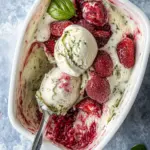Roasted Strawberries & Lime Basil Ice Cream Bliss Awaits! Roasted Strawberries & Lime Basil Ice Cream