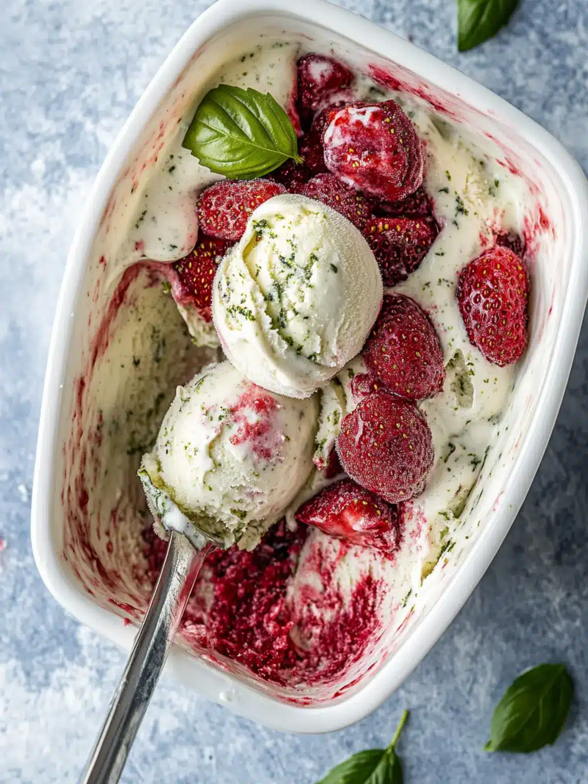 Roasted Strawberries & Lime Basil Ice Cream Bliss Awaits! Roasted Strawberries & Lime Basil Ice Cream