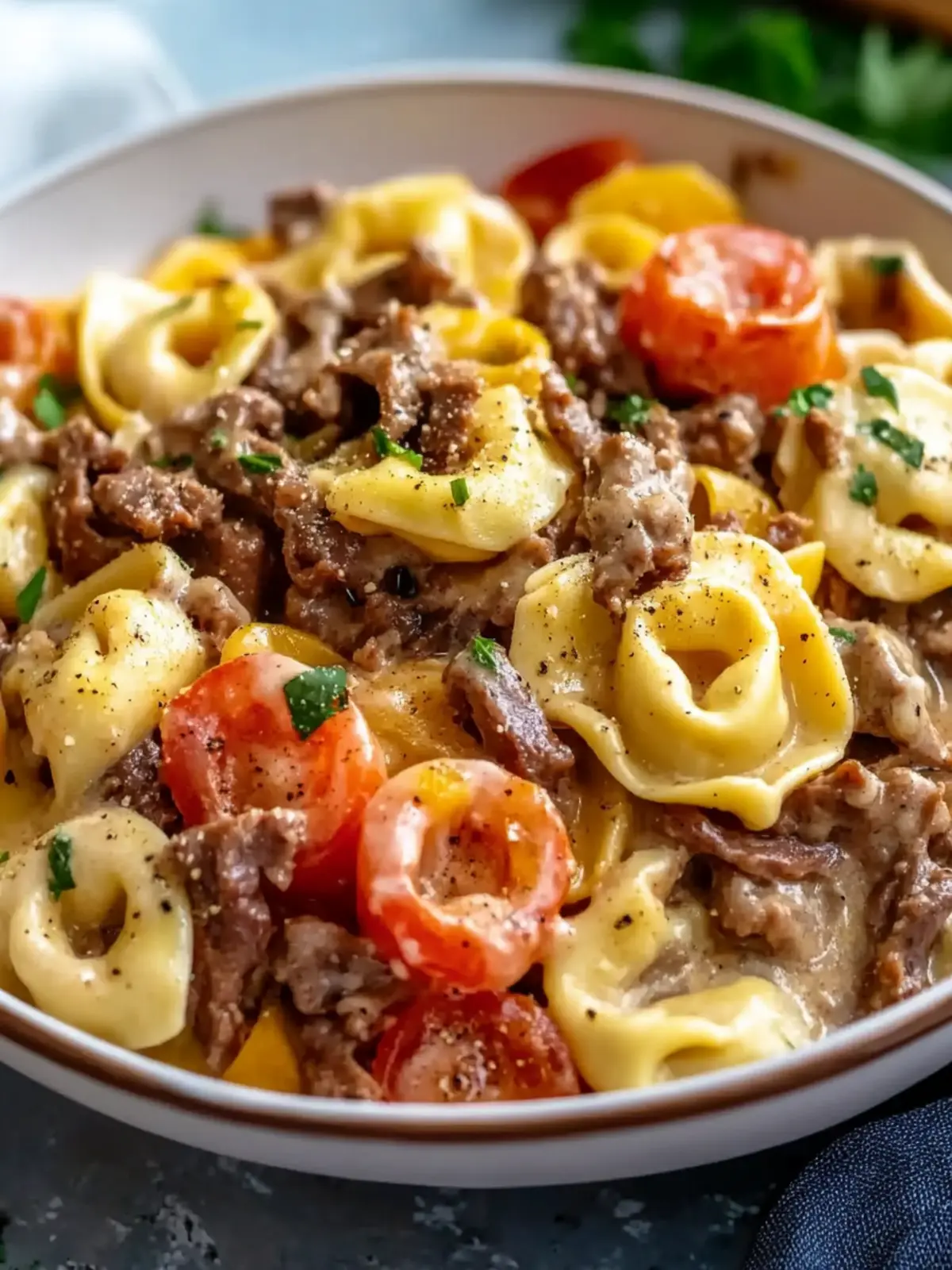 Savory Crock Pot Cheesesteak Tortellini for Cozy Nights Crock Pot Cheesesteak Tortellini