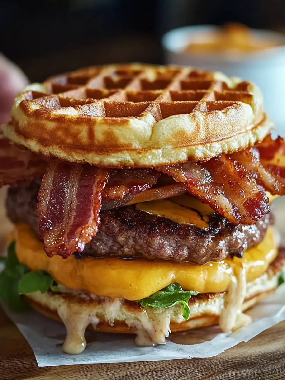 Irresistible Maple Bacon Waffle Burger You Must Try Today Maple Bacon Waffle Burger