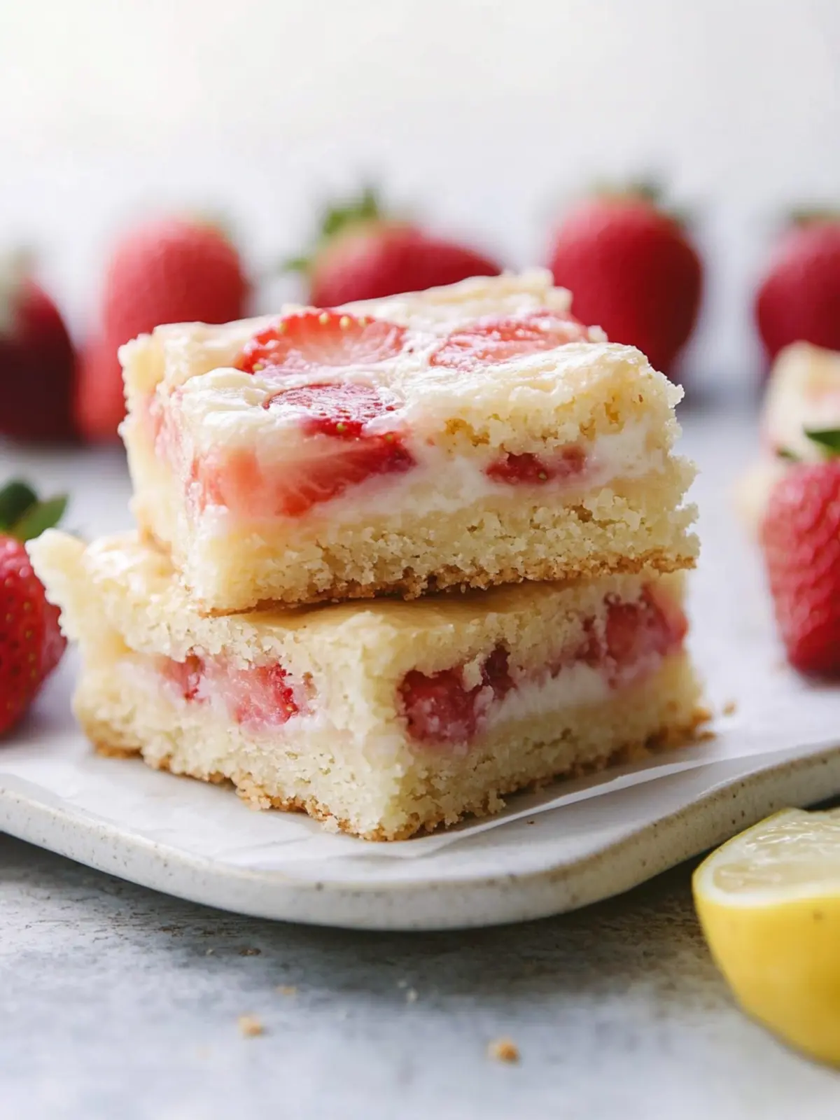Irresistible Strawberry Lemon Blondies for a Sweet Retreat Strawberry Lemon Blondies