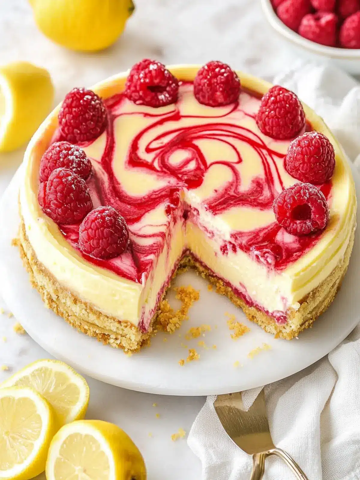 Irresistible Lemon Raspberry Swirl Cheesecake You'll Adore Lemon Raspberry Swirl Cheesecake