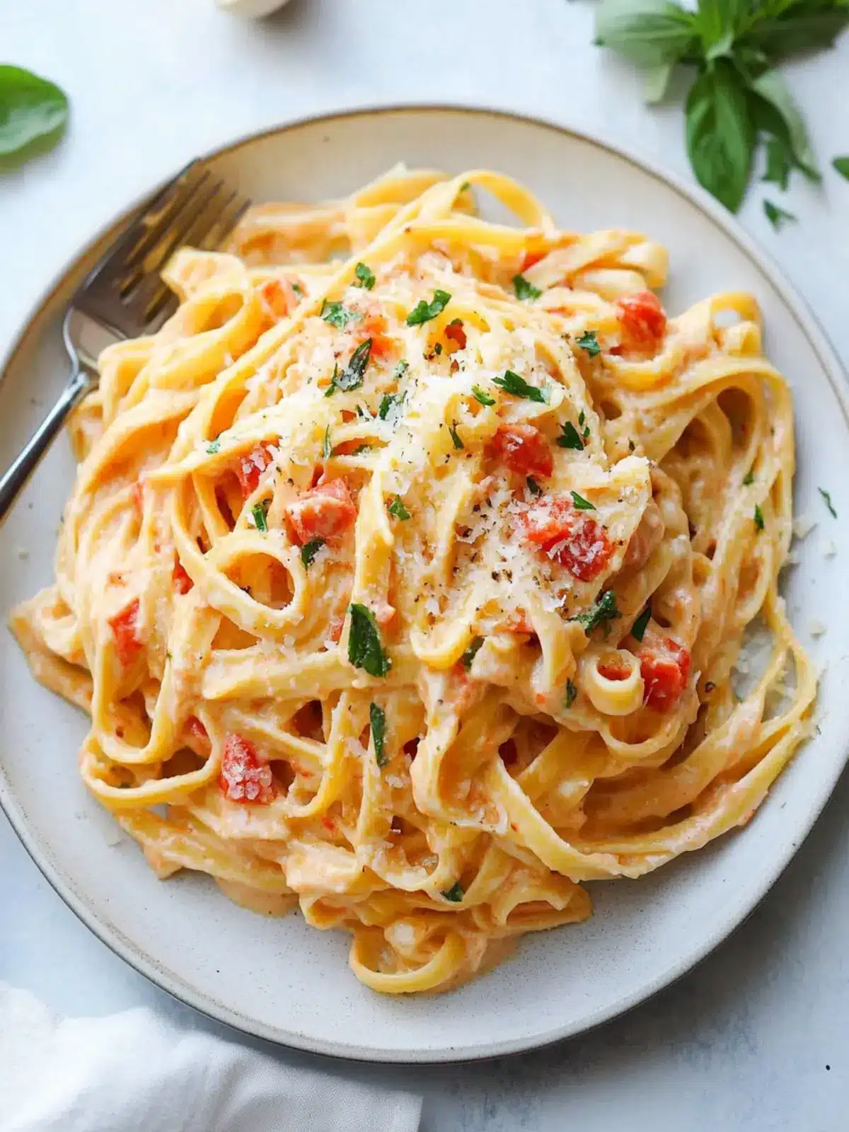 Creamy Roasted Garlic and Red Pepper Fettuccine Alfredo Bliss Roasted Garlic and Red Pepper Fettuccine Alfredo