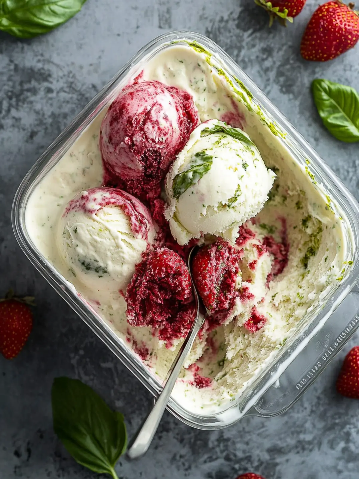 Roasted Strawberries & Lime Basil Ice Cream Bliss Awaits! Roasted Strawberries & Lime Basil Ice Cream