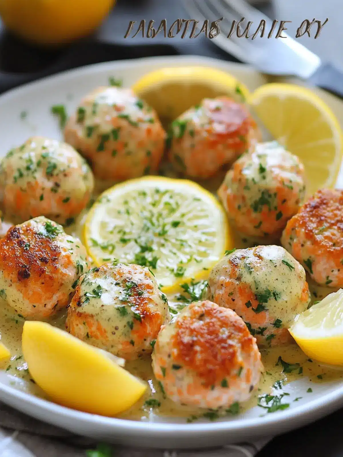 Savory Salmon Meatballs with Zesty Dijon Lemon Sauce Delight Salmon Meatballs with Dijon Lemon Sauce