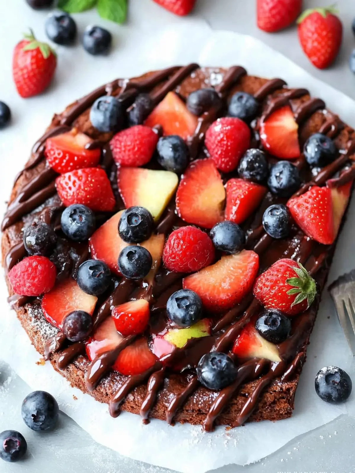 Indulge in Nutella Brownie Fruit Pizza: Delightful Treat! Nutella Brownie Fruit Pizza