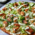 Delicious Chicken Crust Caesar Salad Pizza That's a Game Changer Chicken Crust Caesar Salad Pizza