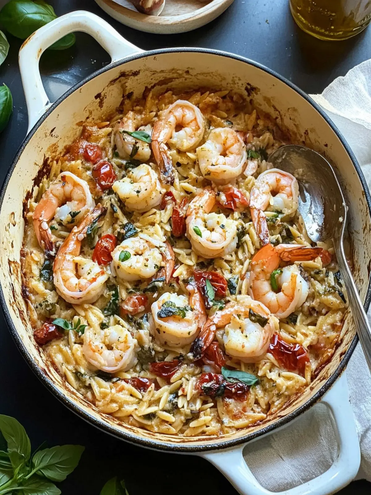 Delicious One Pan Mediterranean Shrimp Orzo Bake Made Easy One Pan Mediterranean Shrimp Orzo Bake