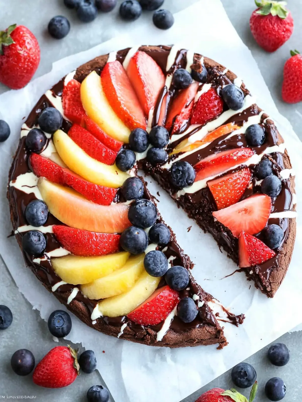 Indulge in Nutella Brownie Fruit Pizza: Delightful Treat! Nutella Brownie Fruit Pizza
