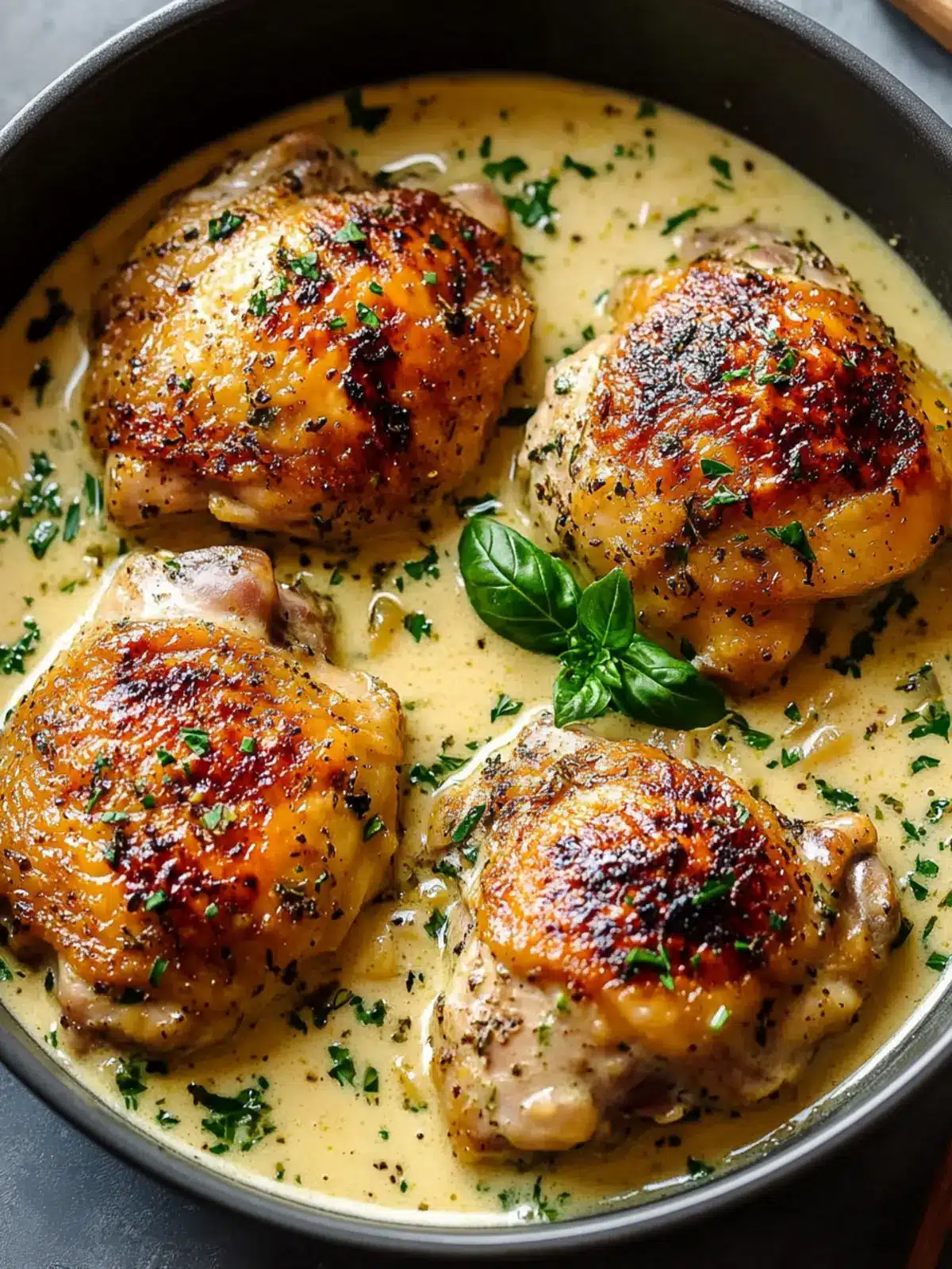 Savor Creamy Garlic Chicken Thighs for a Cozy Dinner Tonight Creamy Garlic Chicken Thighs