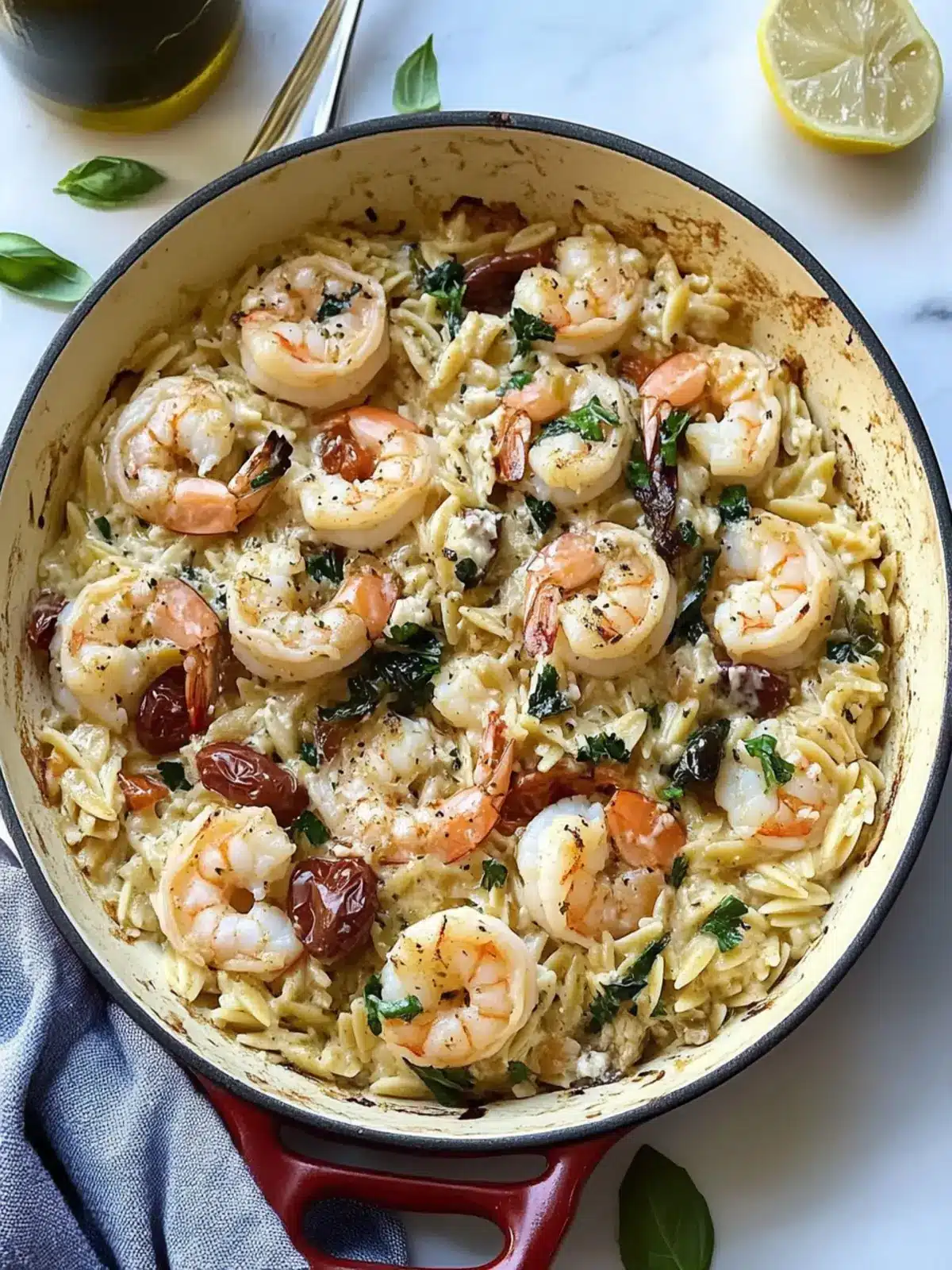 Delicious One Pan Mediterranean Shrimp Orzo Bake Made Easy One Pan Mediterranean Shrimp Orzo Bake