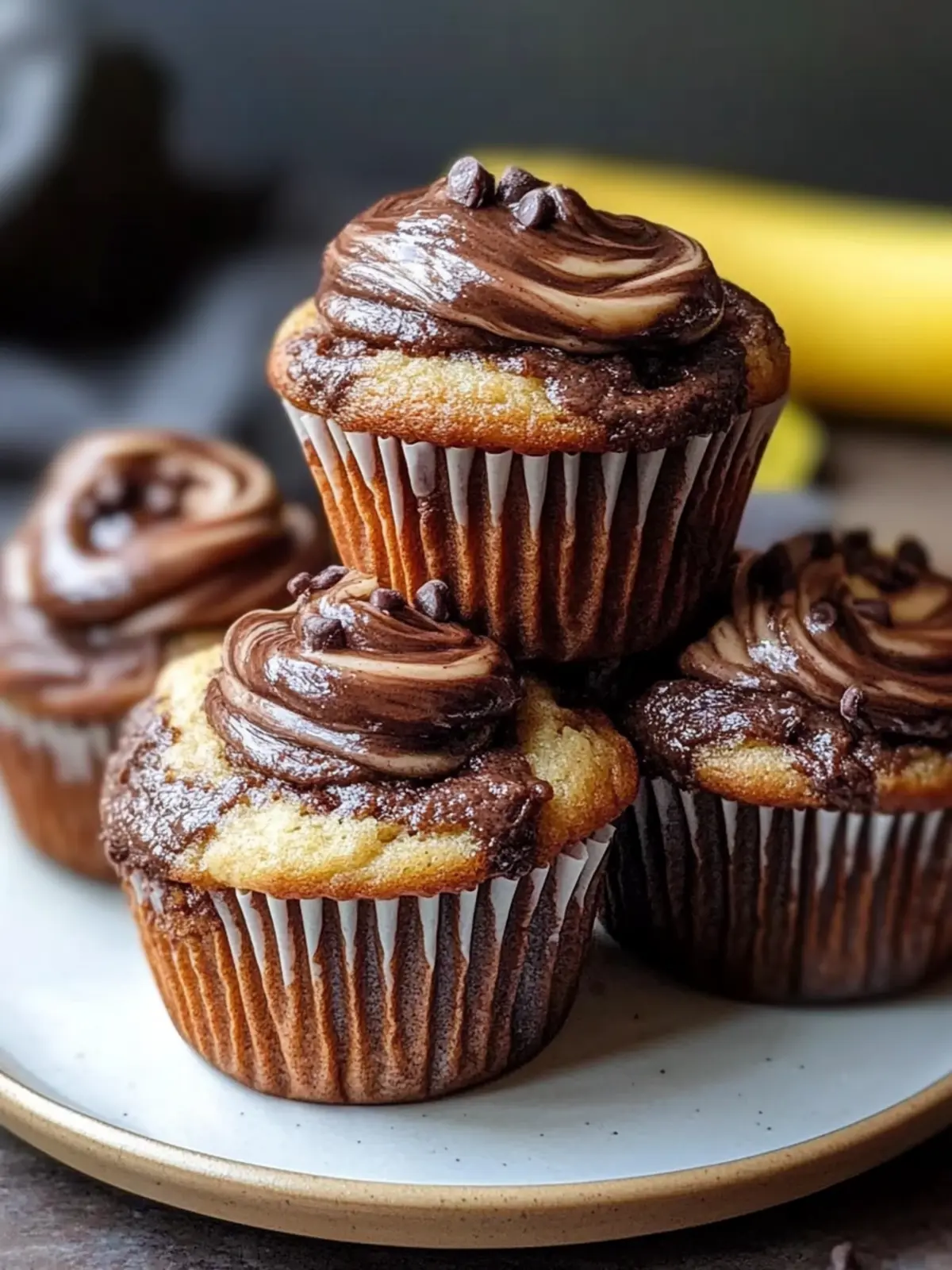 Indulge in Nutella Banana Swirl Muffins for a Sweet Treat Nutella Banana Swirl Muffins