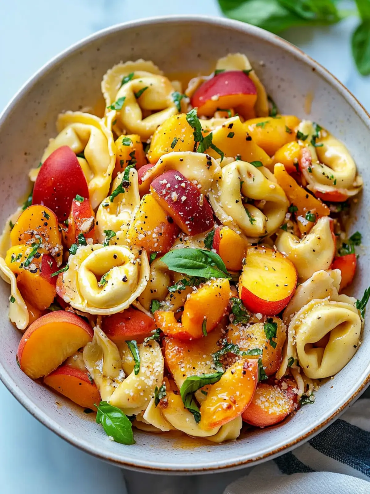Savor the Sweet and Spicy Hot Honey Tortellini Peach Pasta Salad Hot Honey Tortellini Peach Pasta Salad