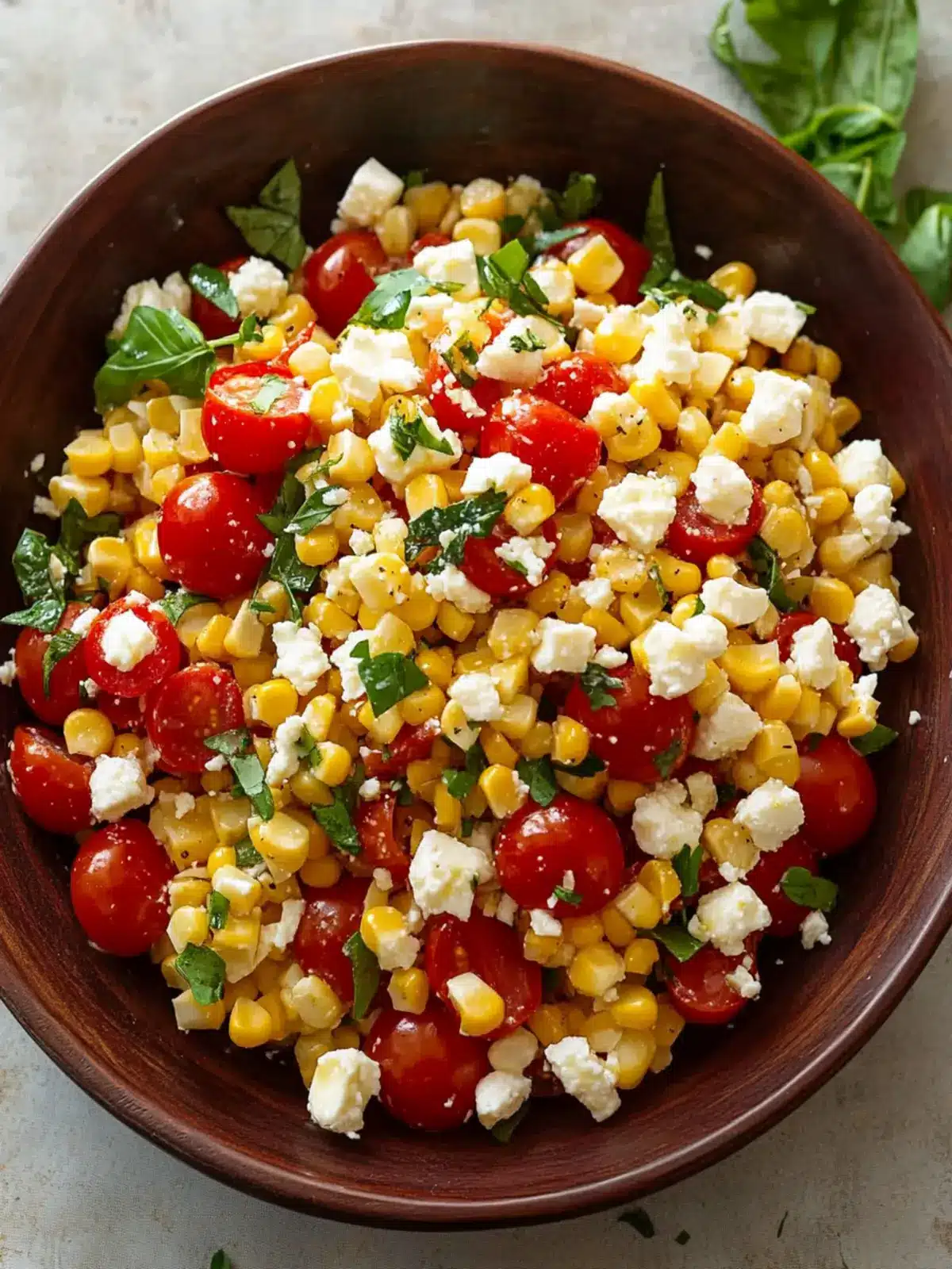 Delicious Corn, Tomato, and Feta Salad in 15 Minutes! Corn, Tomato, and Feta Salad