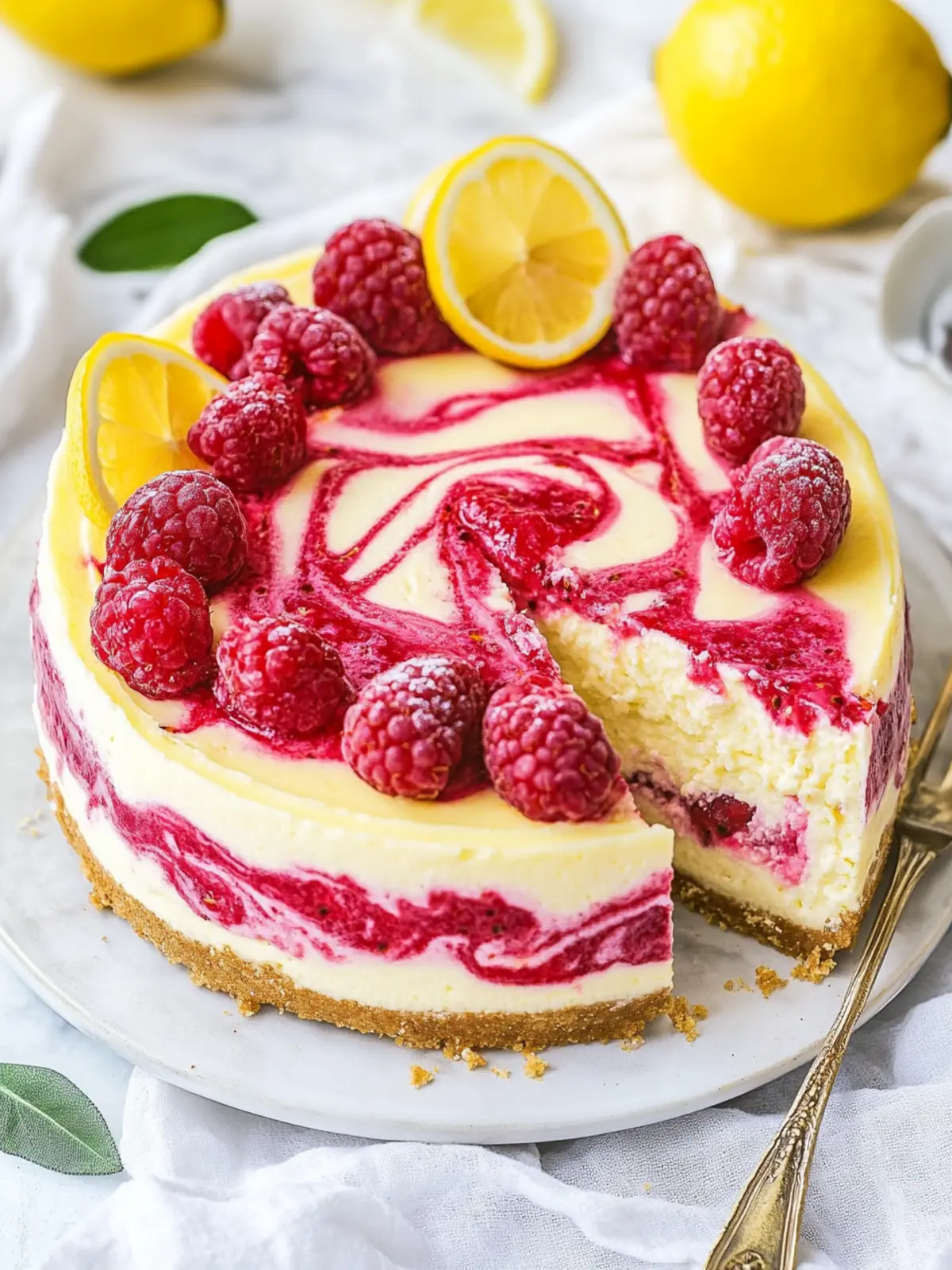 Irresistible Lemon Raspberry Swirl Cheesecake You'll Adore Lemon Raspberry Swirl Cheesecake