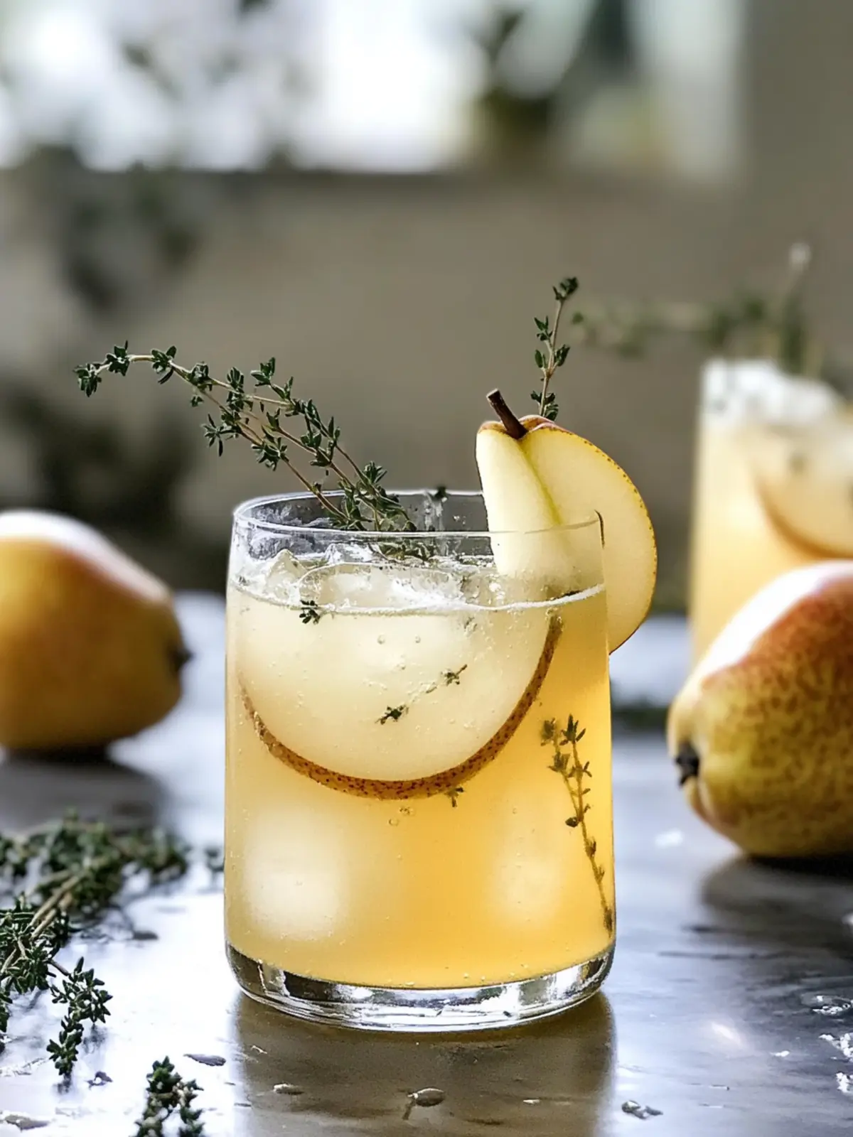 Refreshing Pear Thyme Pitcher Mocktail for Perfect Parties Pear Thyme Pitcher Mocktail