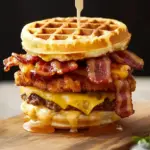 Maple Bacon Waffle Burger: A Sweet and Savory Delight Maple Bacon Waffle Burger