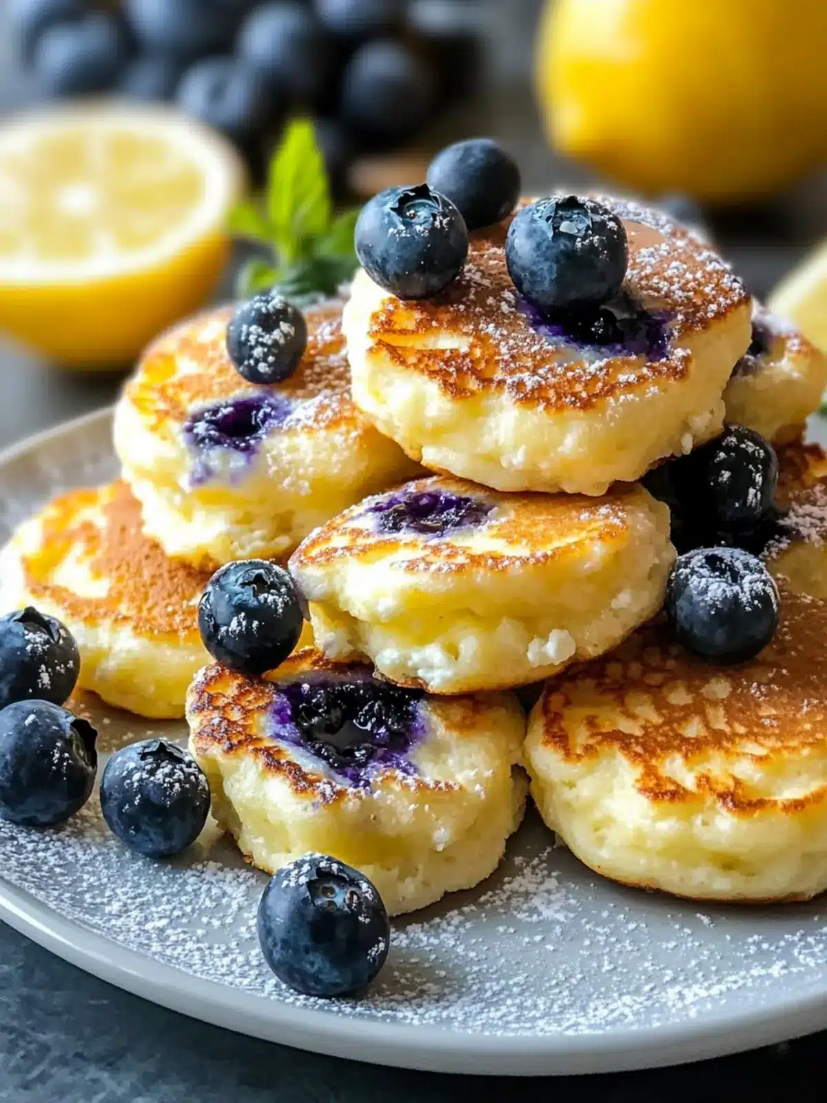 Lemon Blueberry Cottage Cheese Pancake Bites for a Zesty Morning Lemon Blueberry Cottage Cheese Pancake Bites