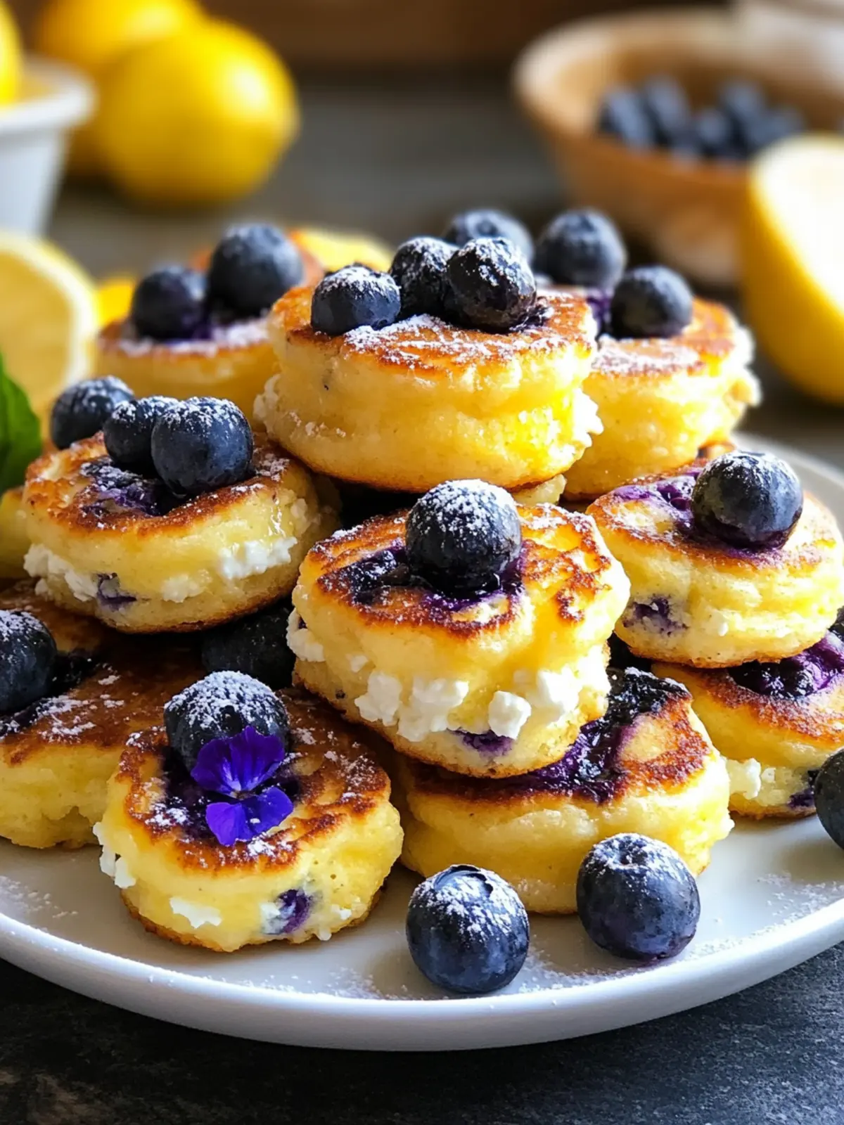 Lemon Blueberry Cottage Cheese Pancake Bites for a Zesty Morning Lemon Blueberry Cottage Cheese Pancake Bites