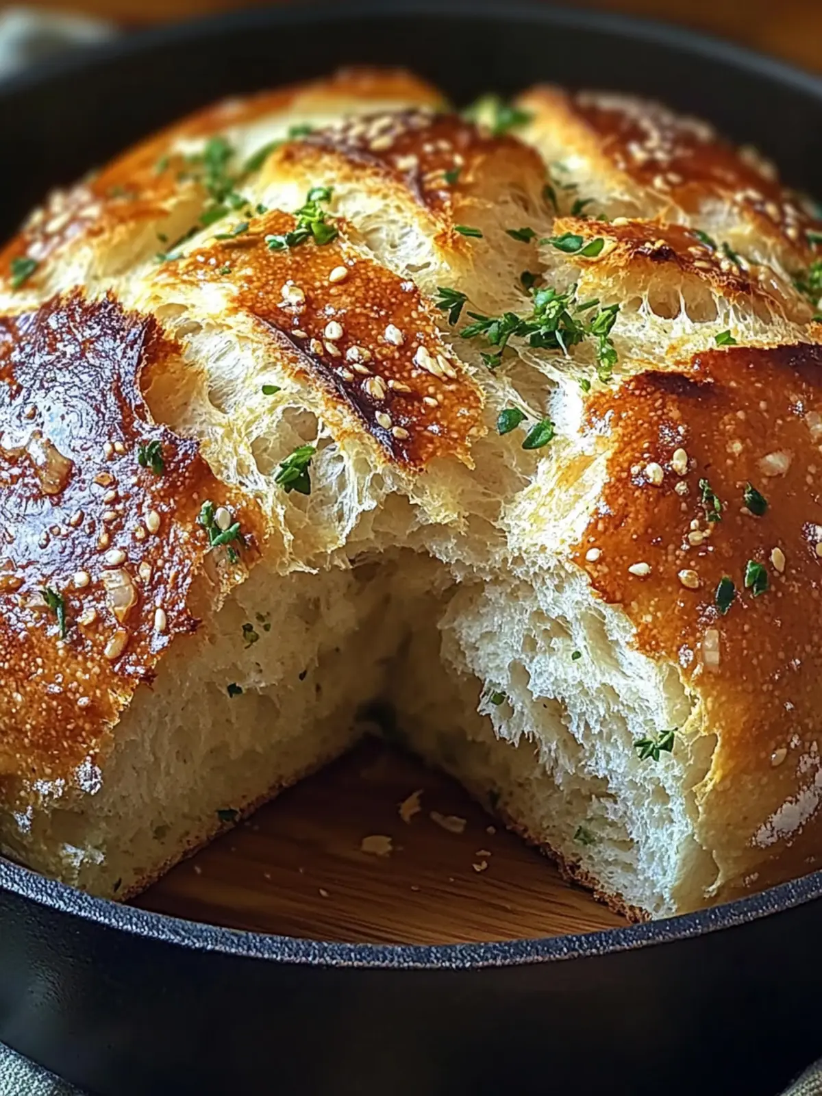 Irresistibly Easy Garlic Herb Dutch Oven Bread Recipe Garlic Herb Dutch Oven Bread