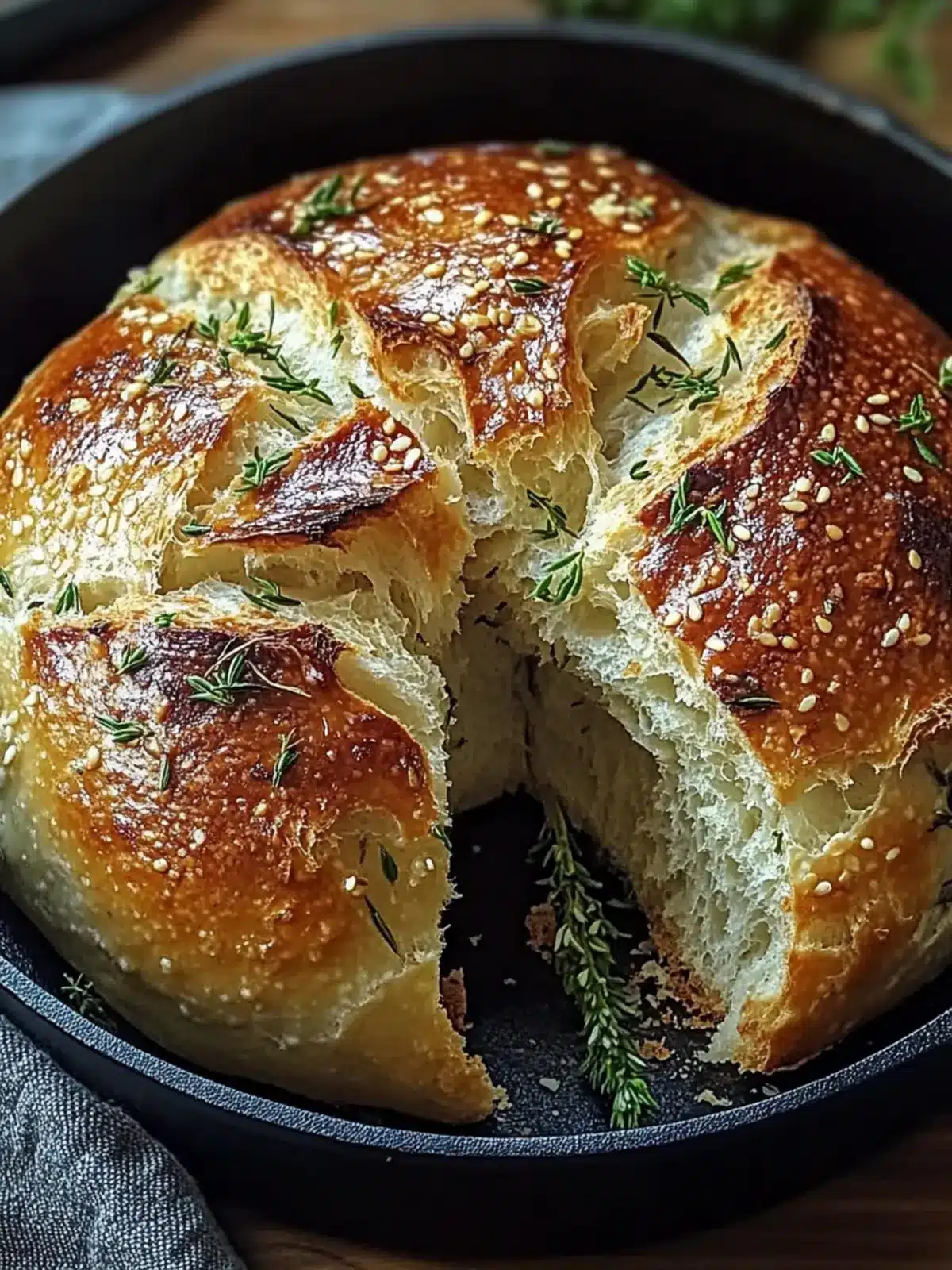 Irresistibly Easy Garlic Herb Dutch Oven Bread Recipe Garlic Herb Dutch Oven Bread