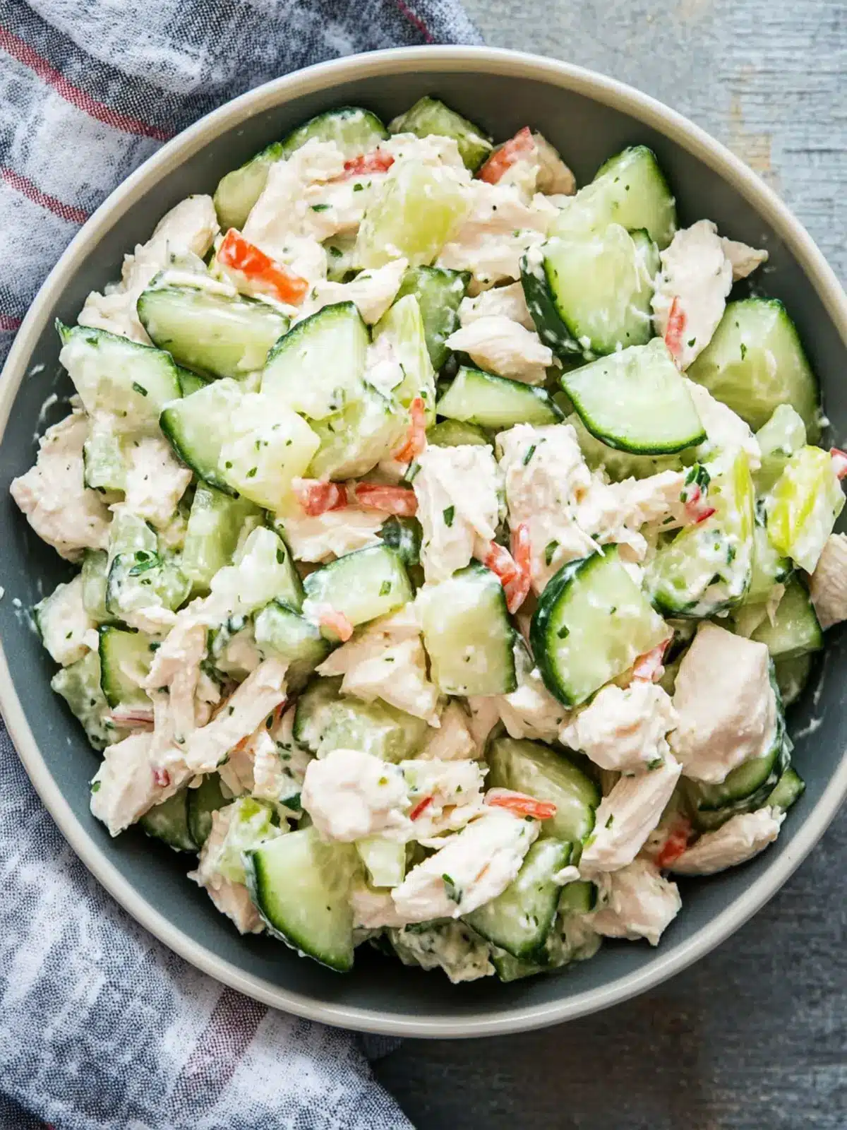 Refreshing Cold Cucumber Chicken Salad for Your Summer Luncheon Cold Cucumber Chicken Salad