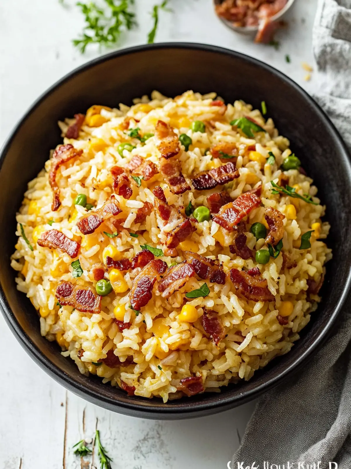 Indulge in Cheesy Bacon Rice for a Comforting Home Meal Cheesy Bacon Rice