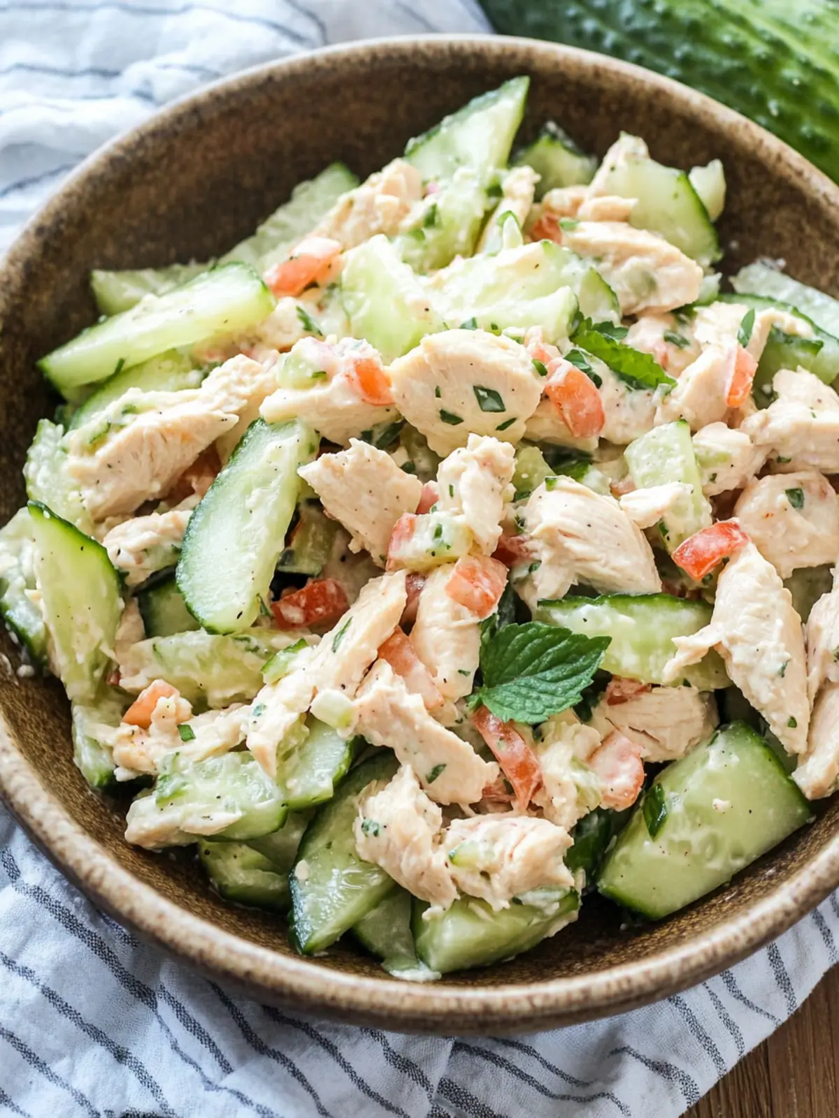 Refreshing Cold Cucumber Chicken Salad for Your Summer Luncheon Cold Cucumber Chicken Salad