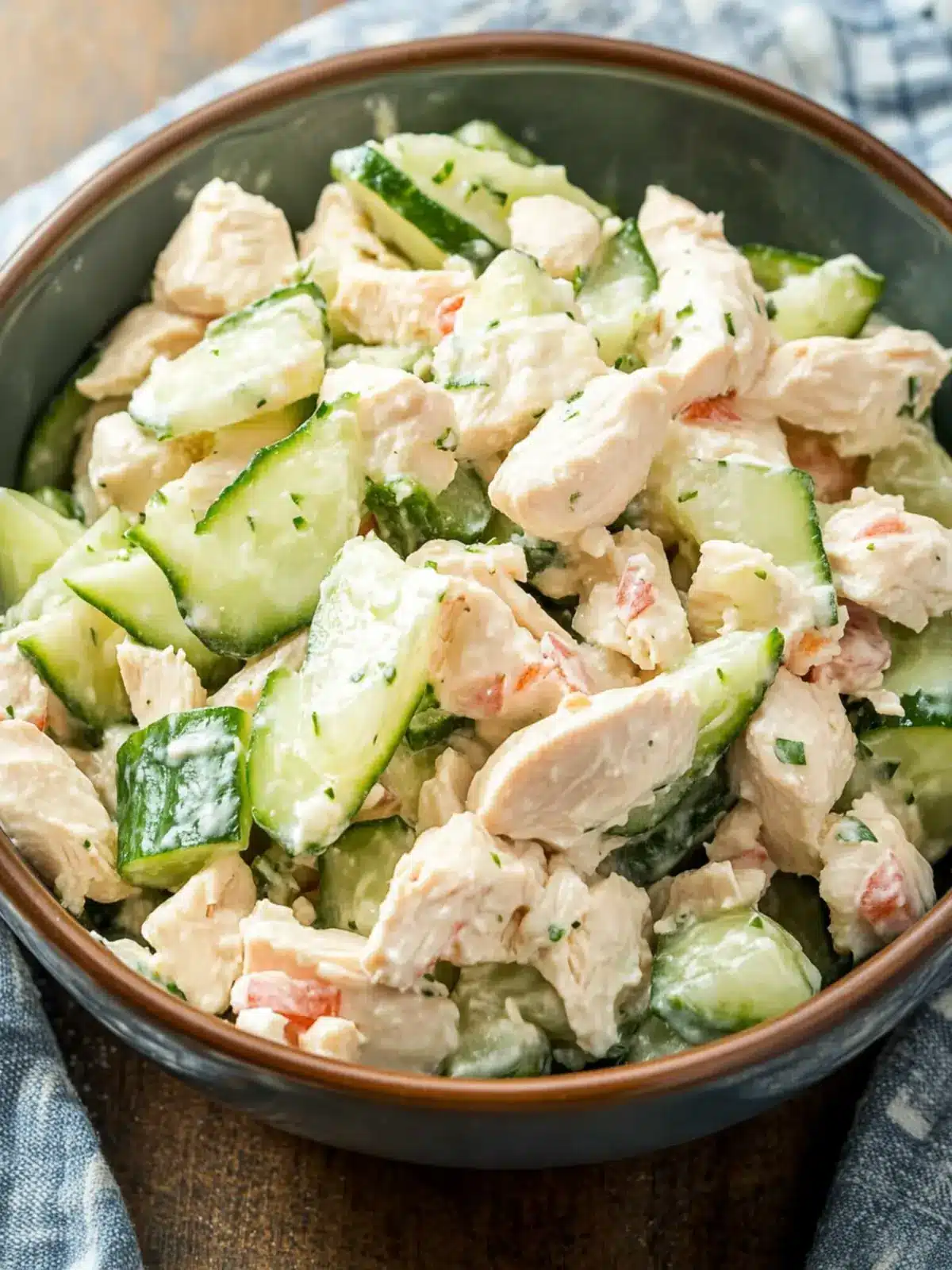 Refreshing Cold Cucumber Chicken Salad for Your Summer Luncheon Cold Cucumber Chicken Salad