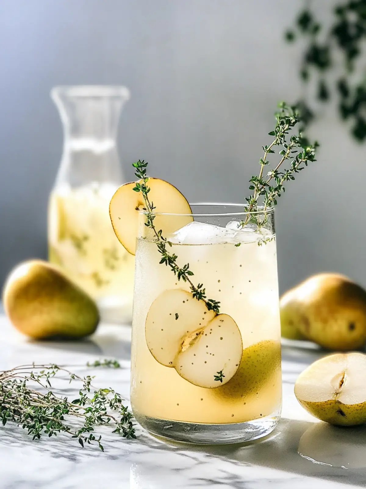 Refreshing Pear Thyme Pitcher Mocktail for Perfect Parties Pear Thyme Pitcher Mocktail